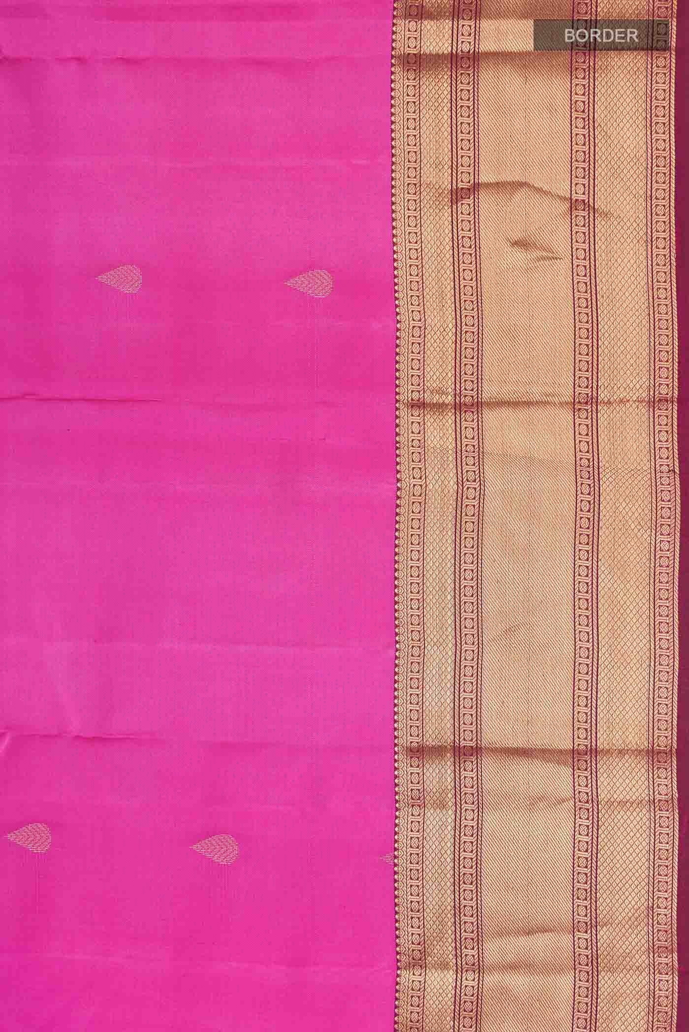 Dark Pink Kanchipuram Silk Saree