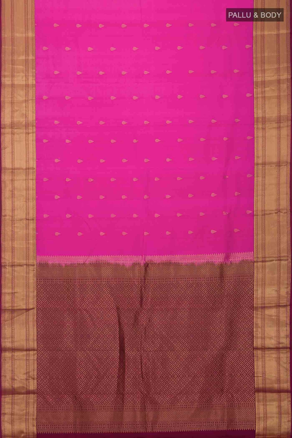 Dark Pink Kanchipuram Silk Saree