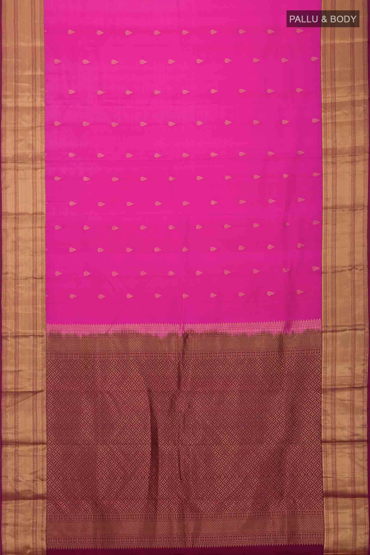 Dark Pink Kanchipuram Silk Saree