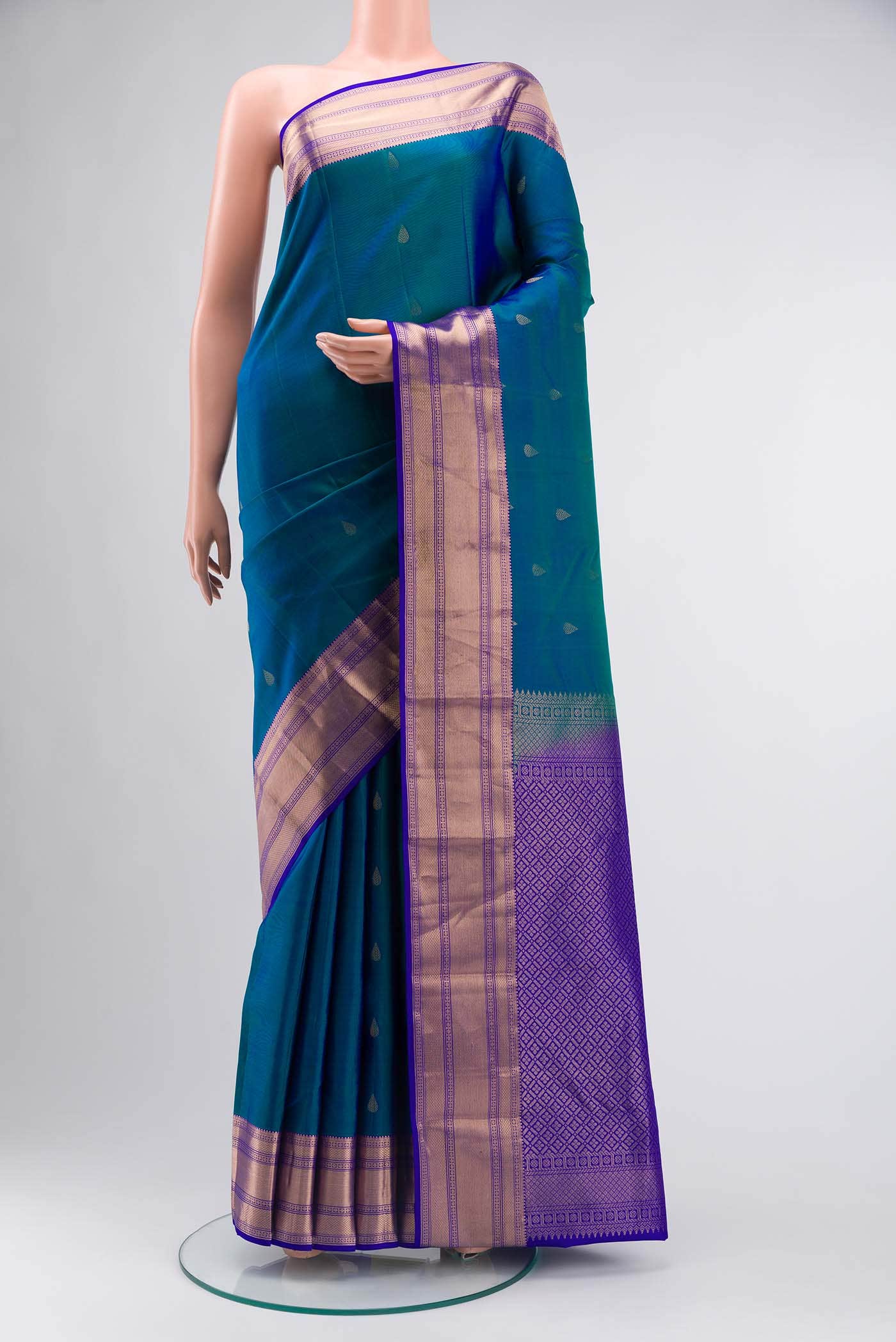 Blue Kanchipuram Silk Saree