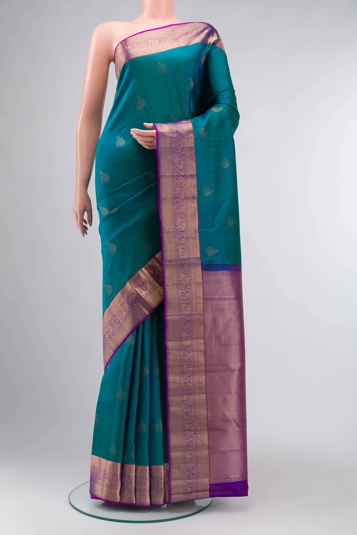 Blue Kanchipuram Silk Saree