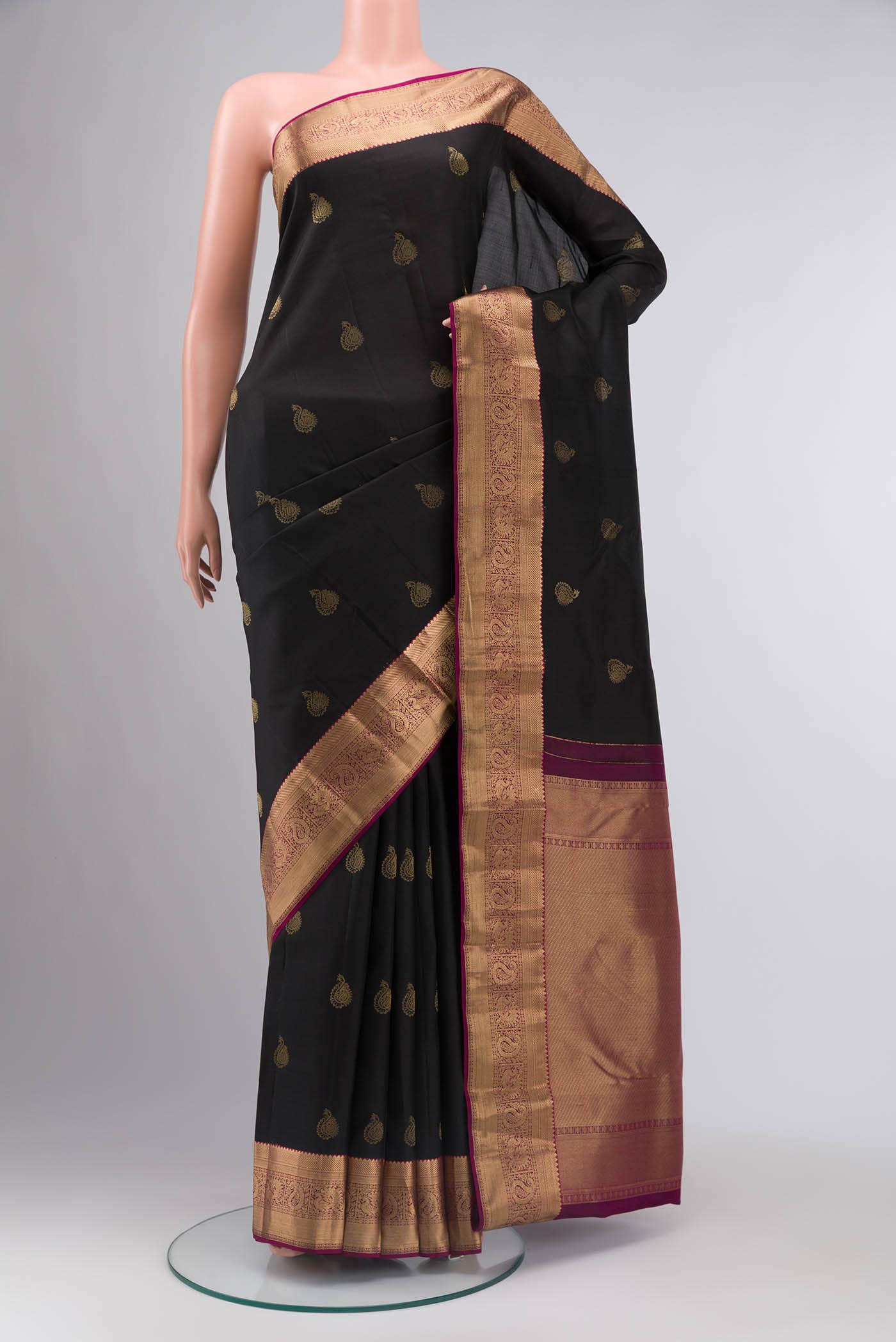Black Kanchipuram Silk Saree