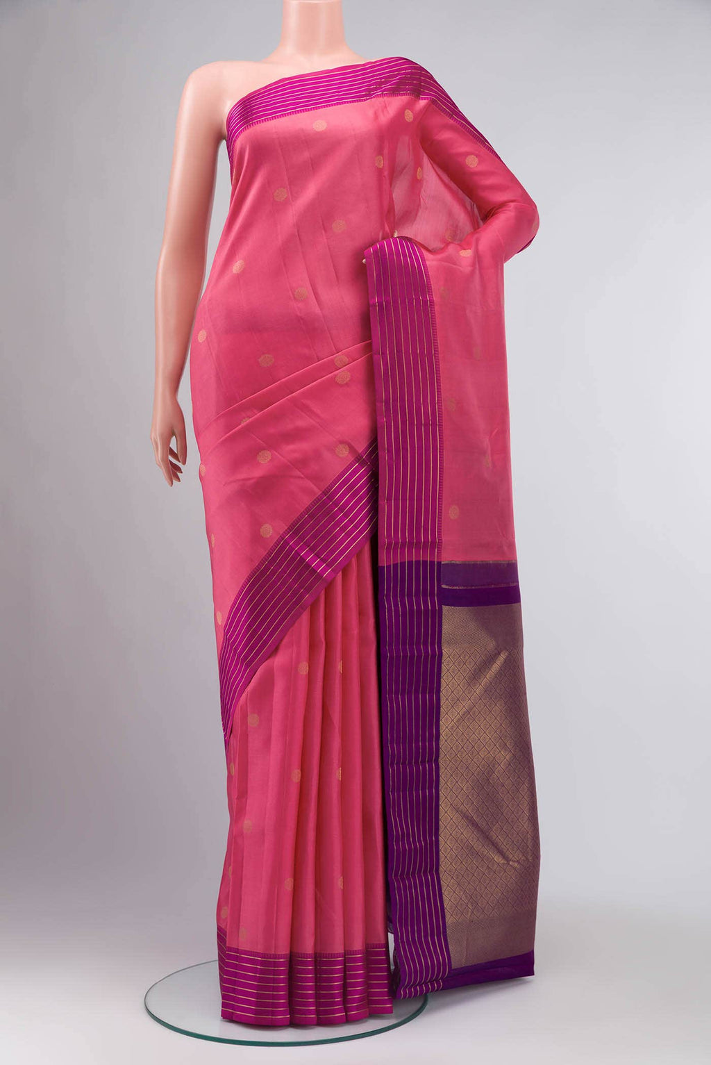 Pink Kanchipuram Silk Saree