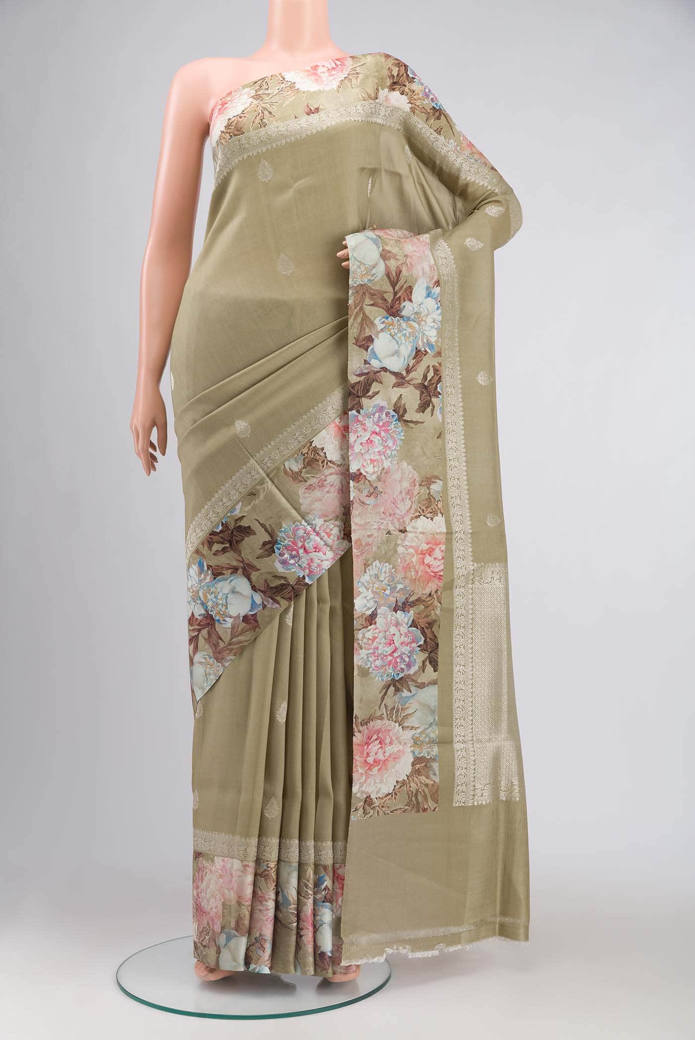 Green Tussar Silk Saree
