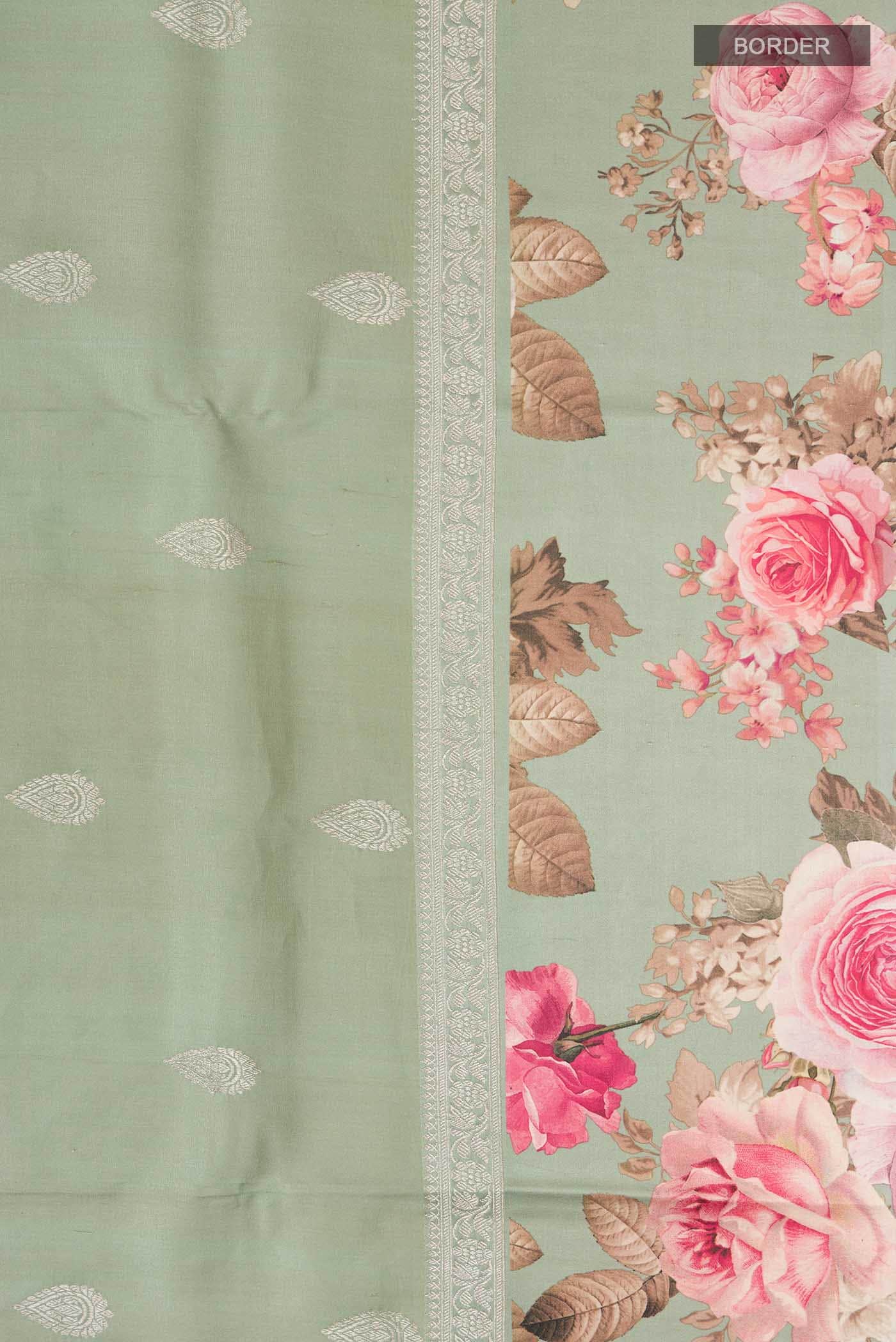 Green Tussar Silk Saree