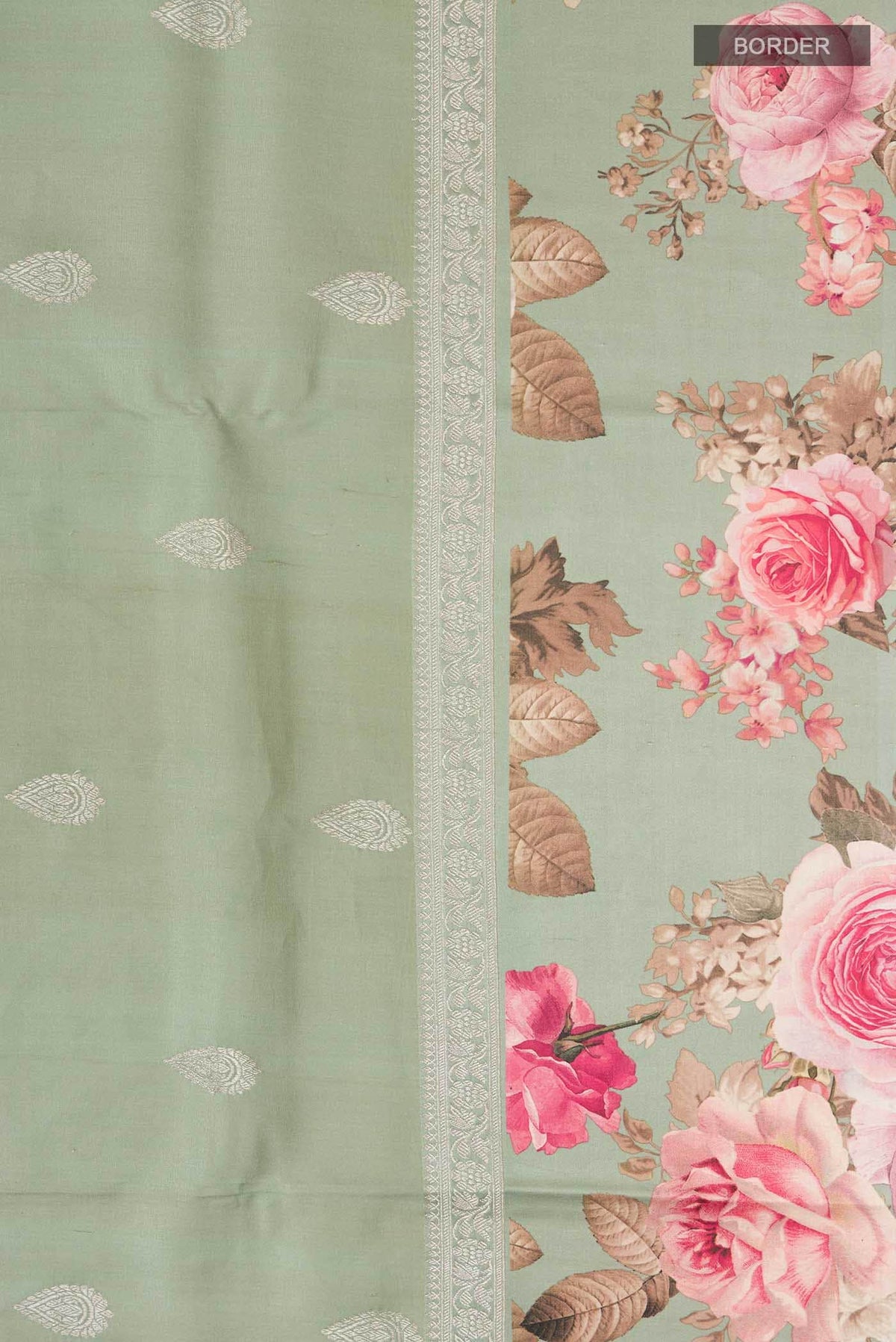 Green Tussar Silk Saree