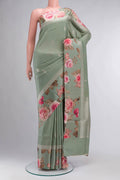 Green Tussar Silk Saree