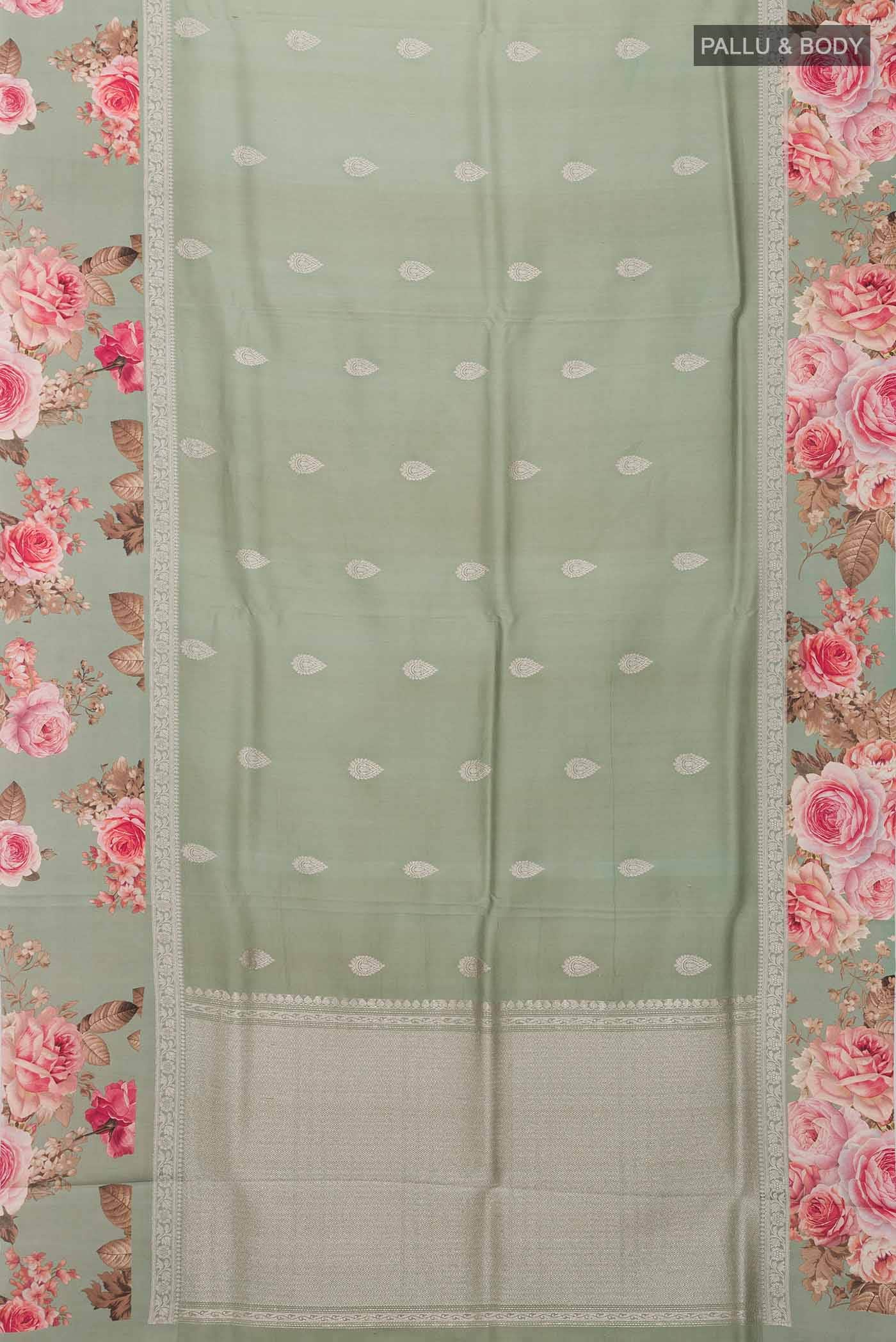 Green Tussar Silk Saree