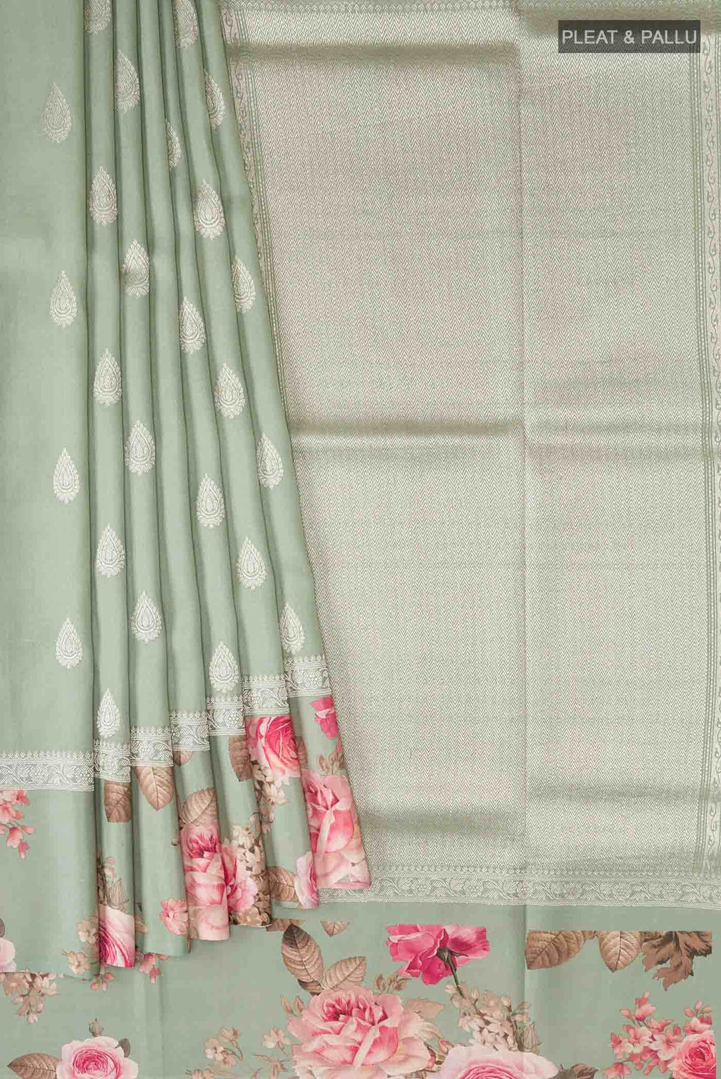Green Tussar Silk Saree
