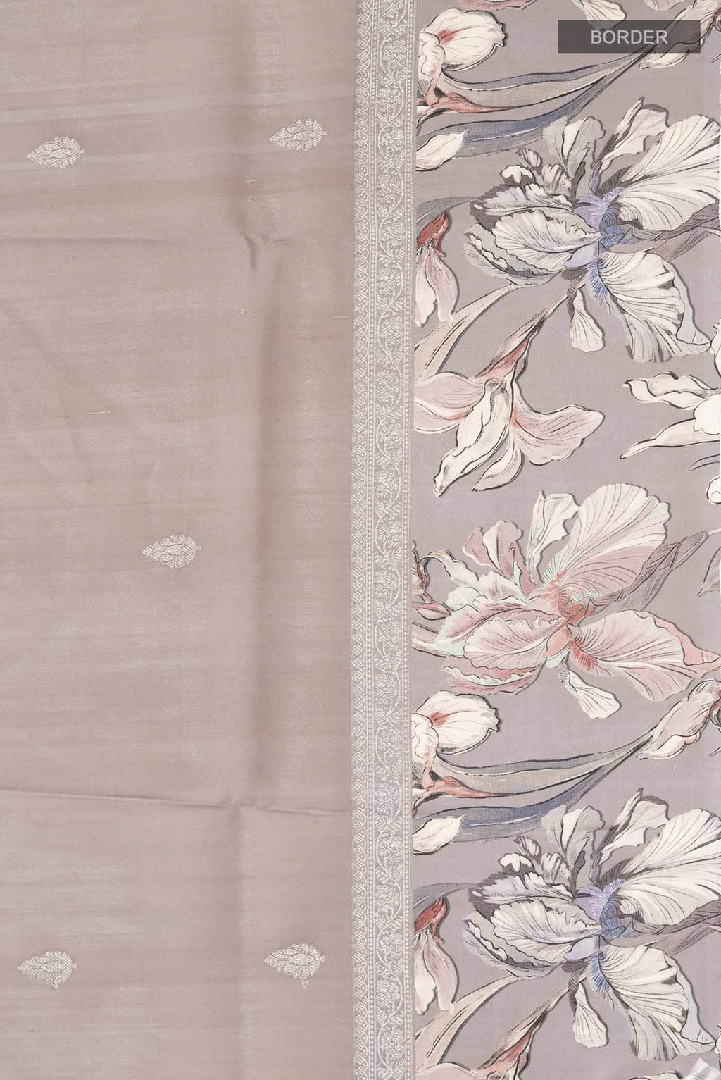 Lavender Tussar Silk Saree