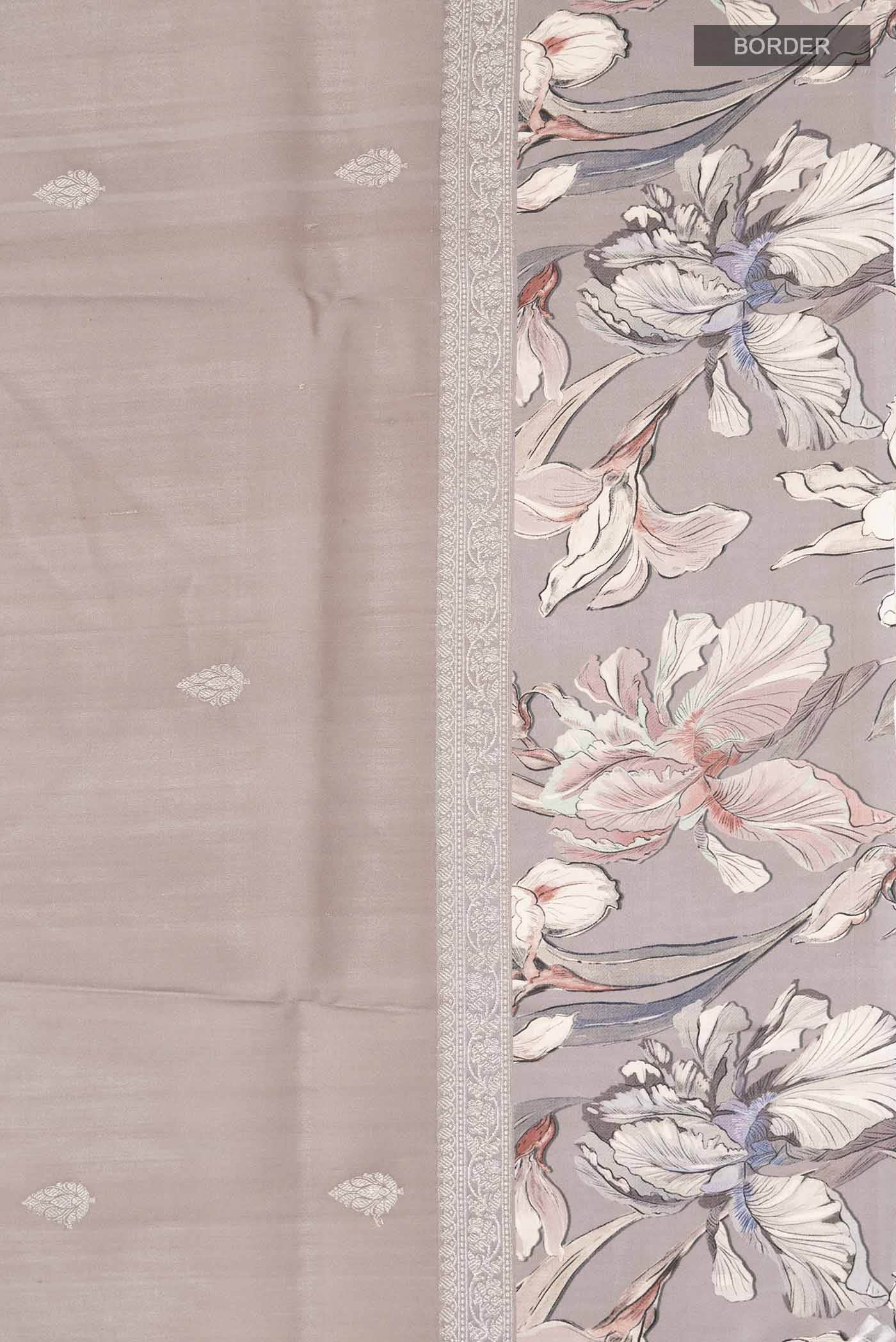 Lavender Tussar Silk Saree