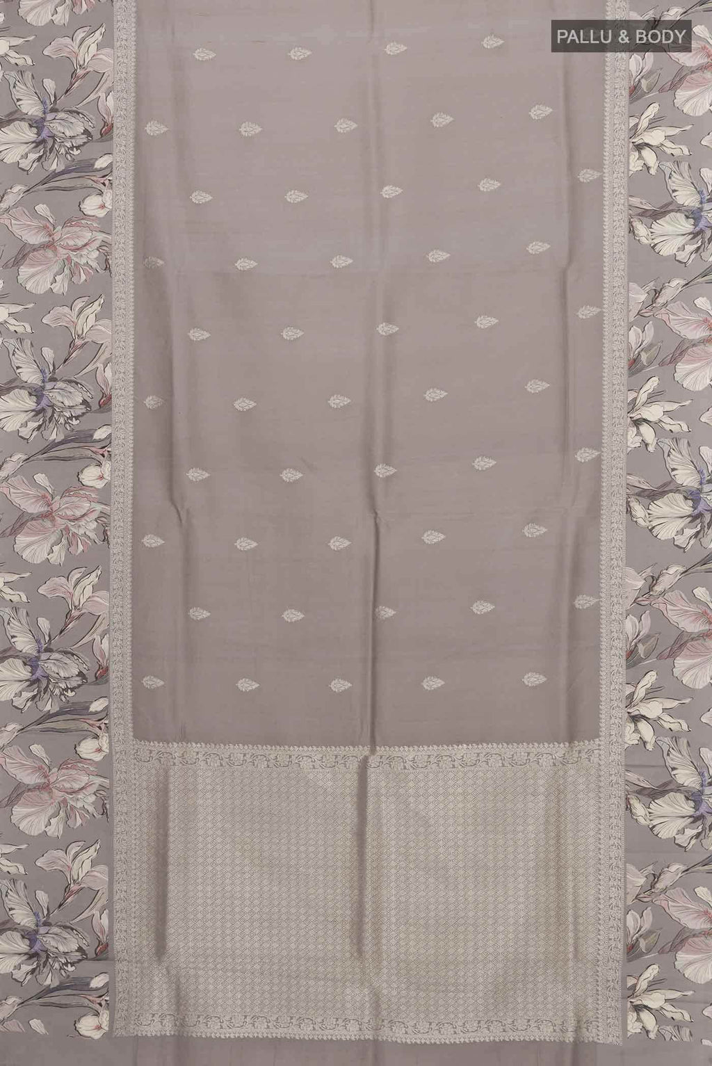 Lavender Tussar Silk Saree