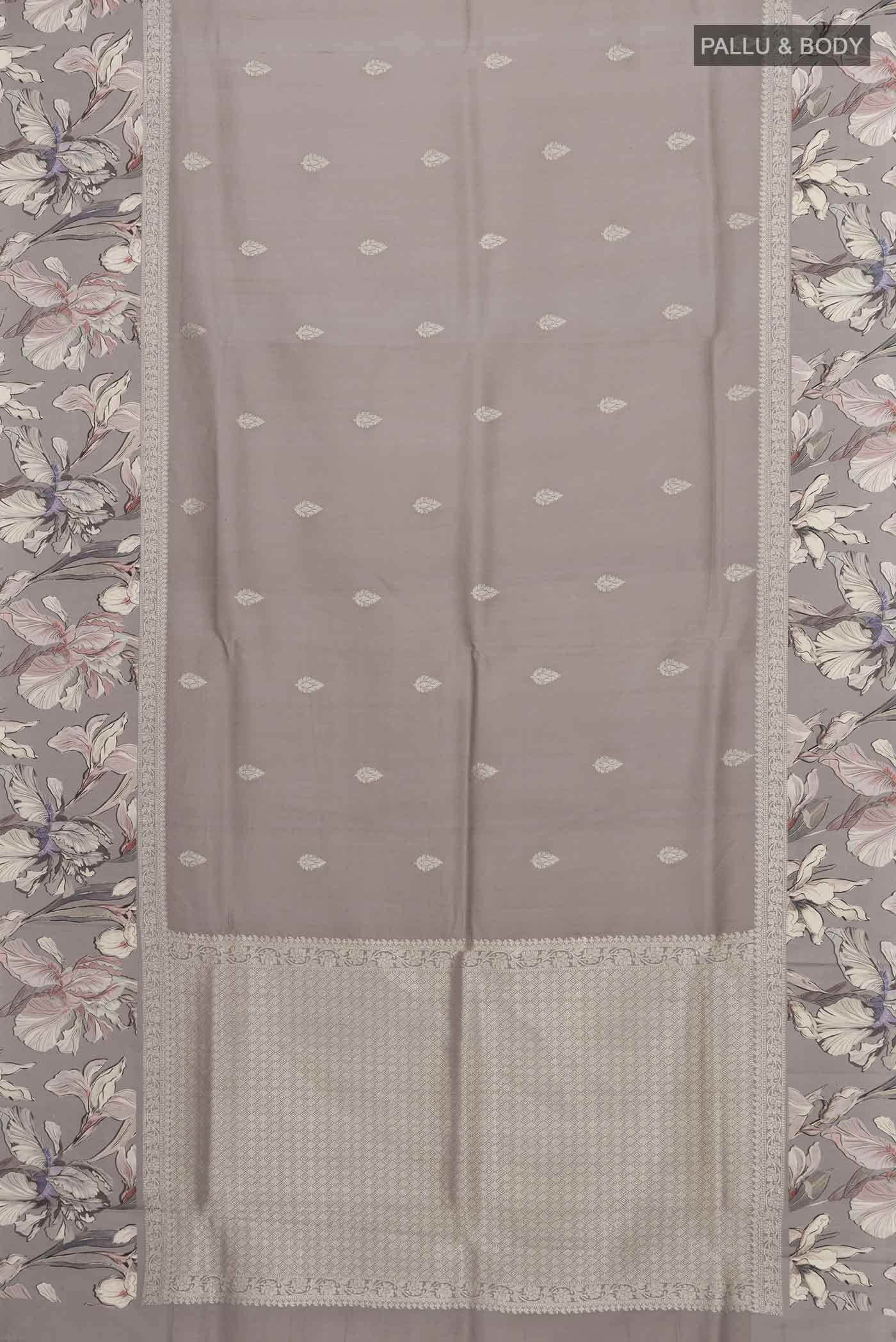 Lavender Tussar Silk Saree