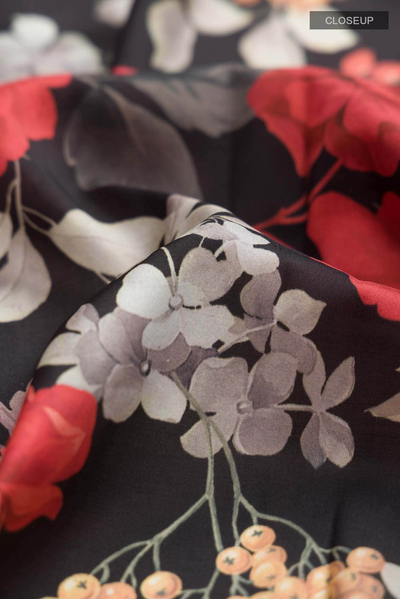 Black Printed Silk Saree