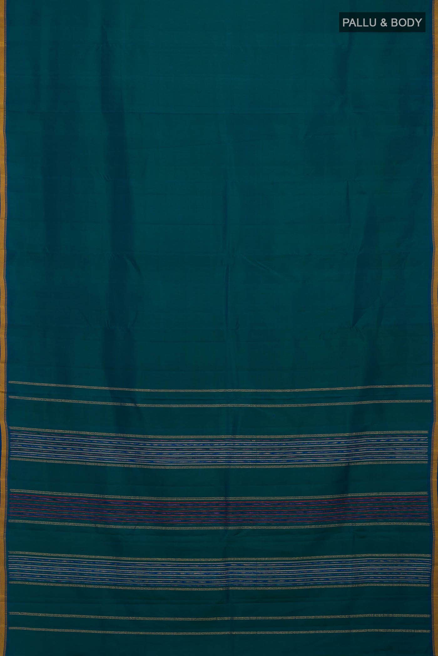 Green With Blue Dual Tone Kanchipuram Silk Saree