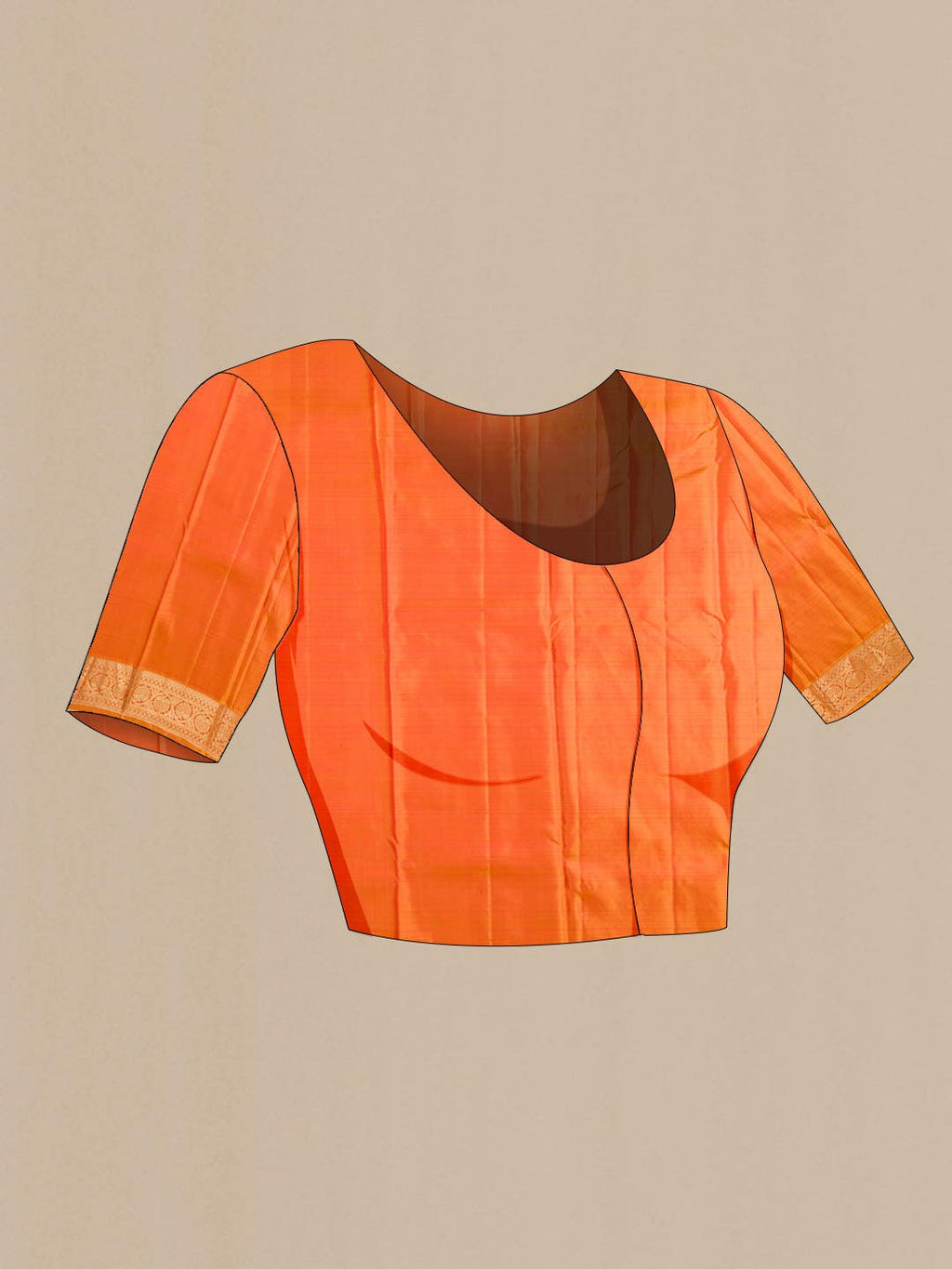 Orange Kanchipuram Silk Saree