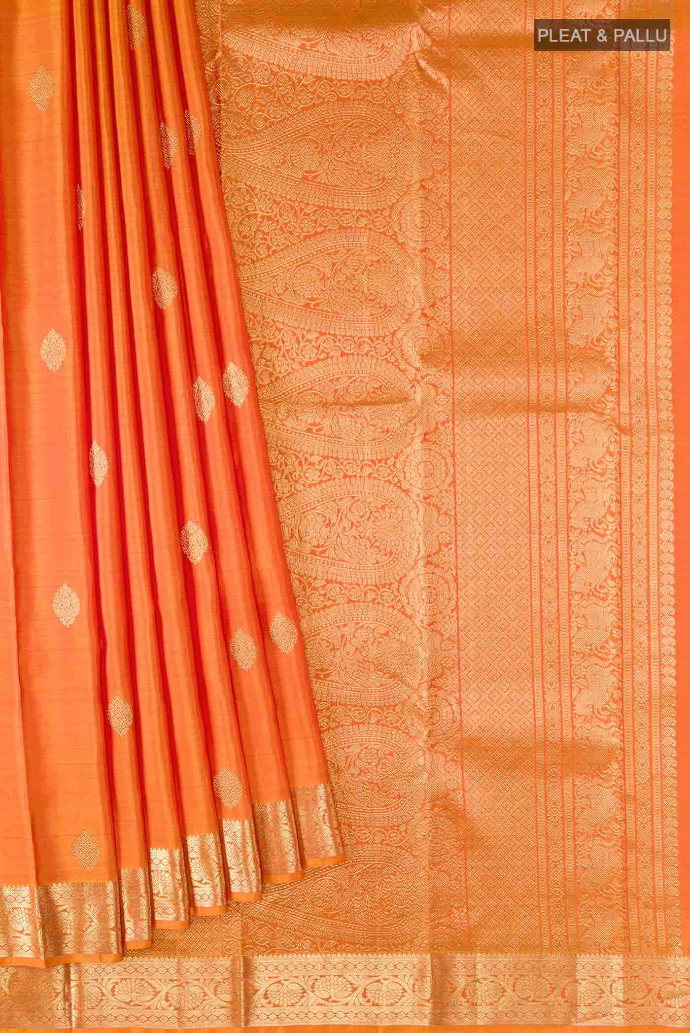 Orange Kanchipuram Silk Saree