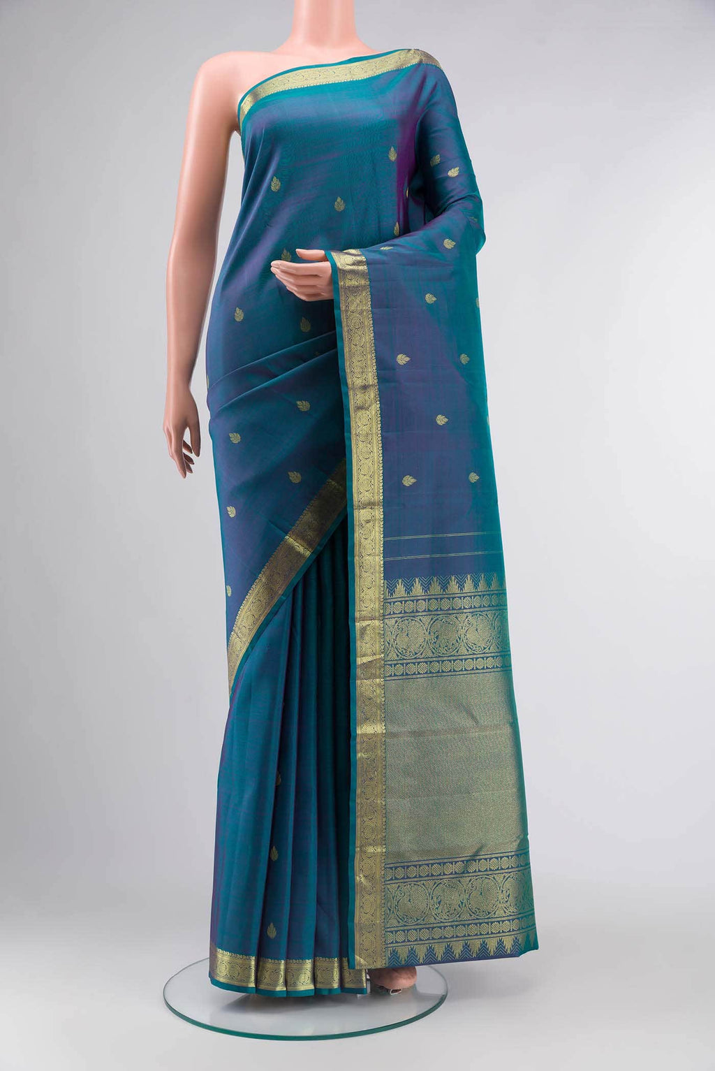 Blue Kanchipuram Silk Saree