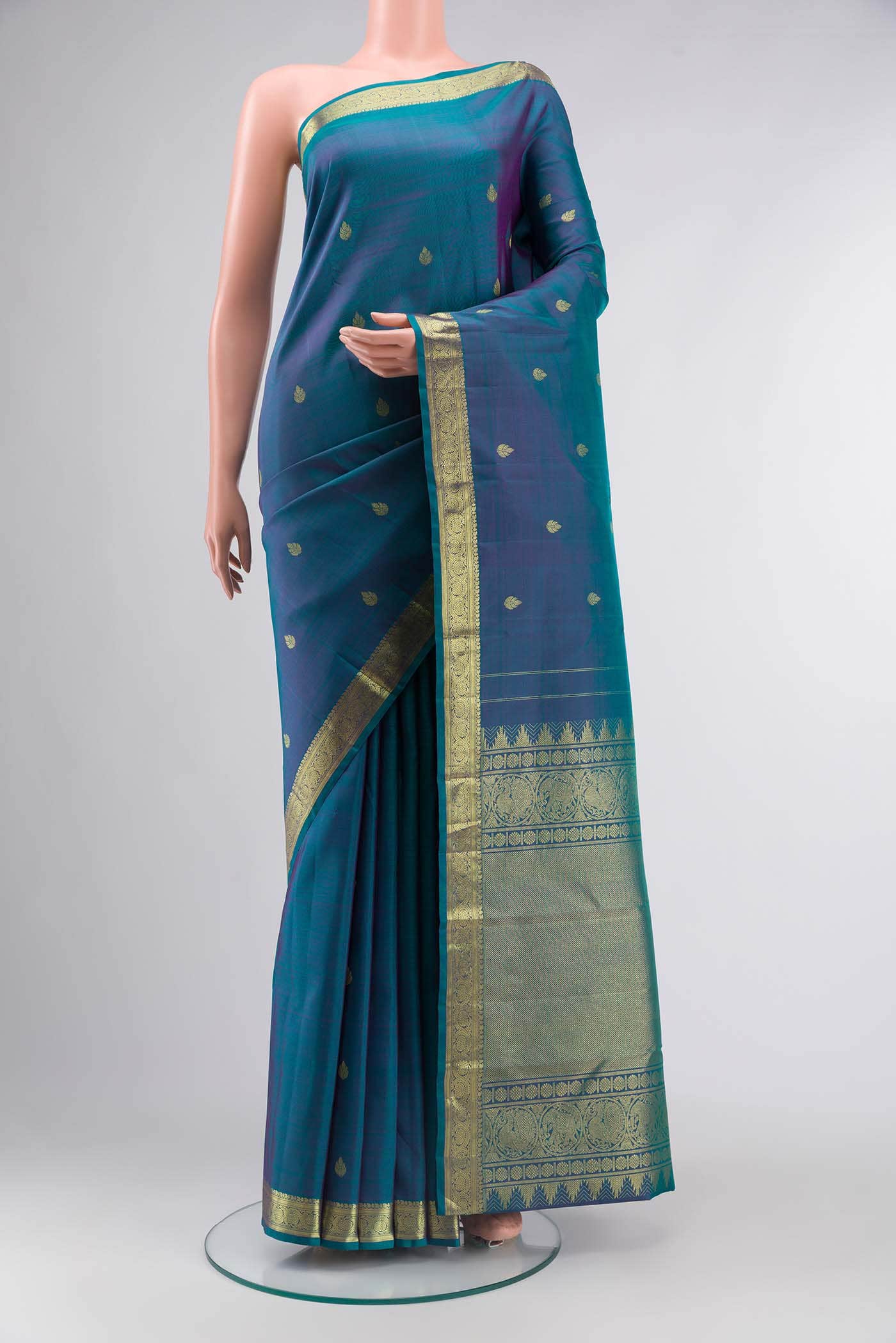 Blue Kanchipuram Silk Saree