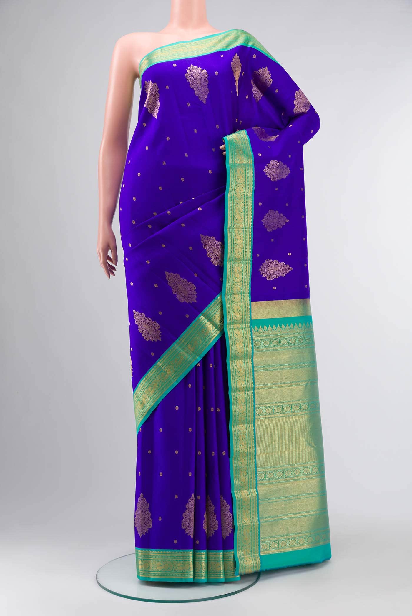 Blue Kanchipuram Silk Saree