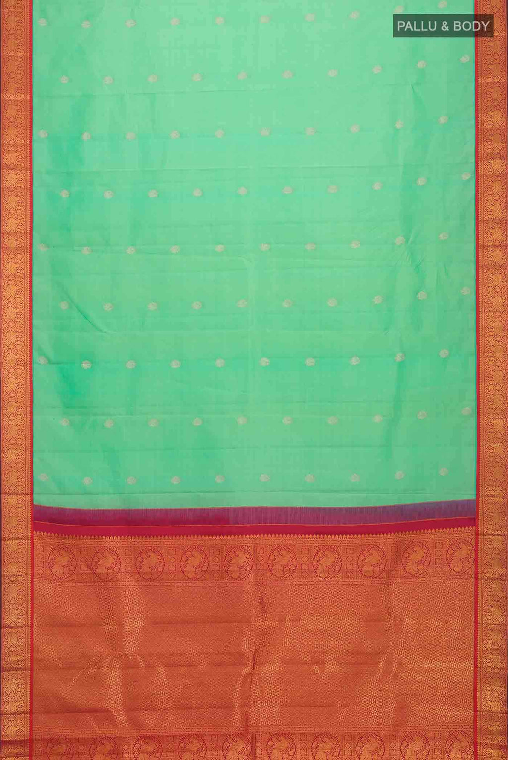 Mint Green Kanchipuram Silk Saree