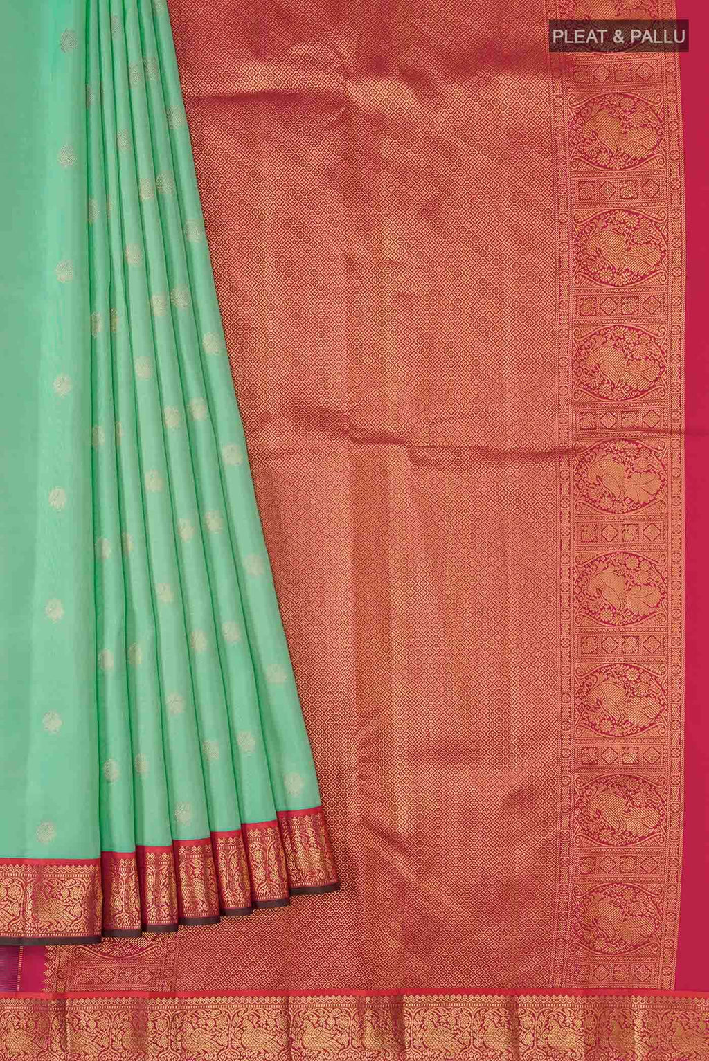 Mint Green Kanchipuram Silk Saree