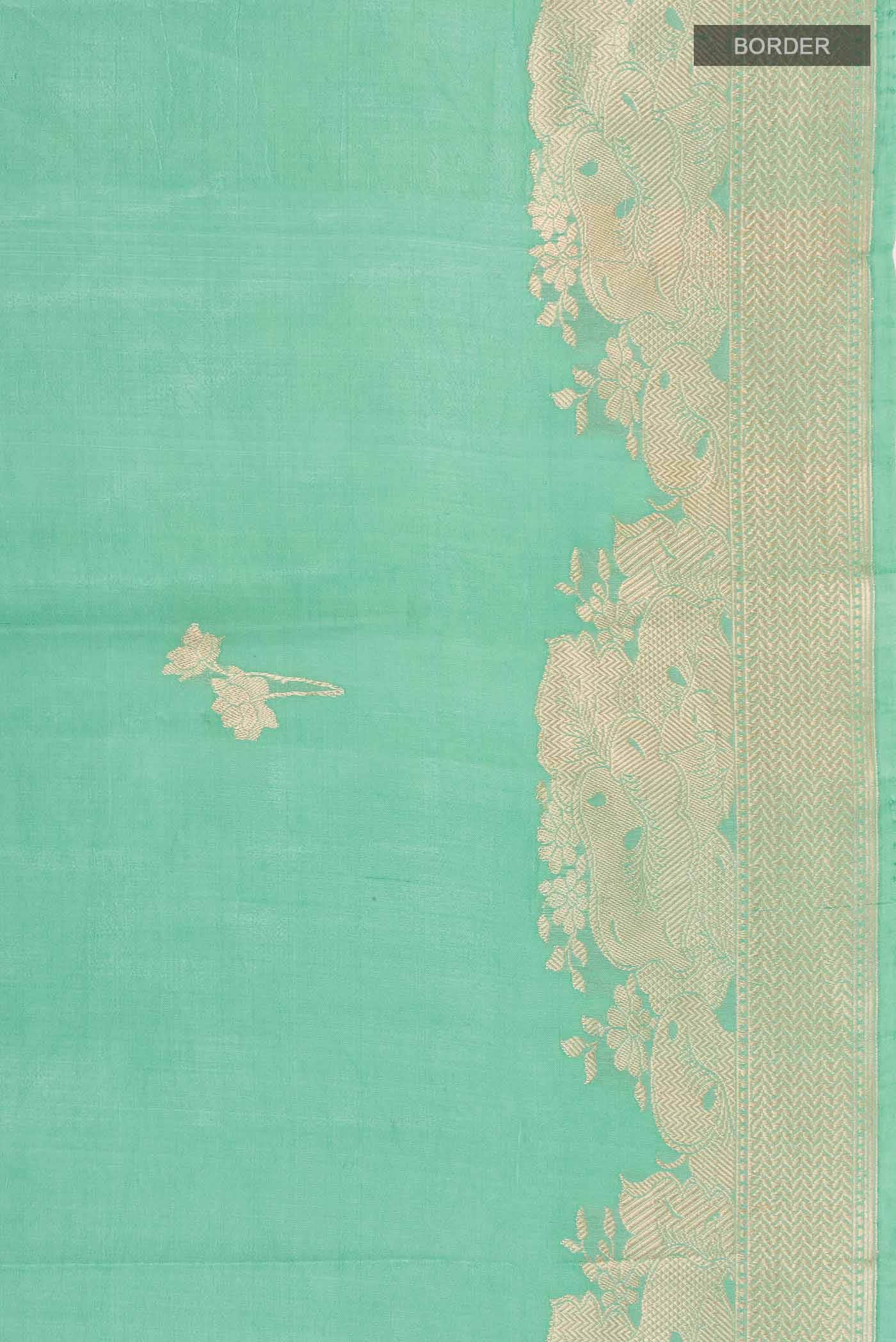 Mint Green Banarasi Katan Silk Saree