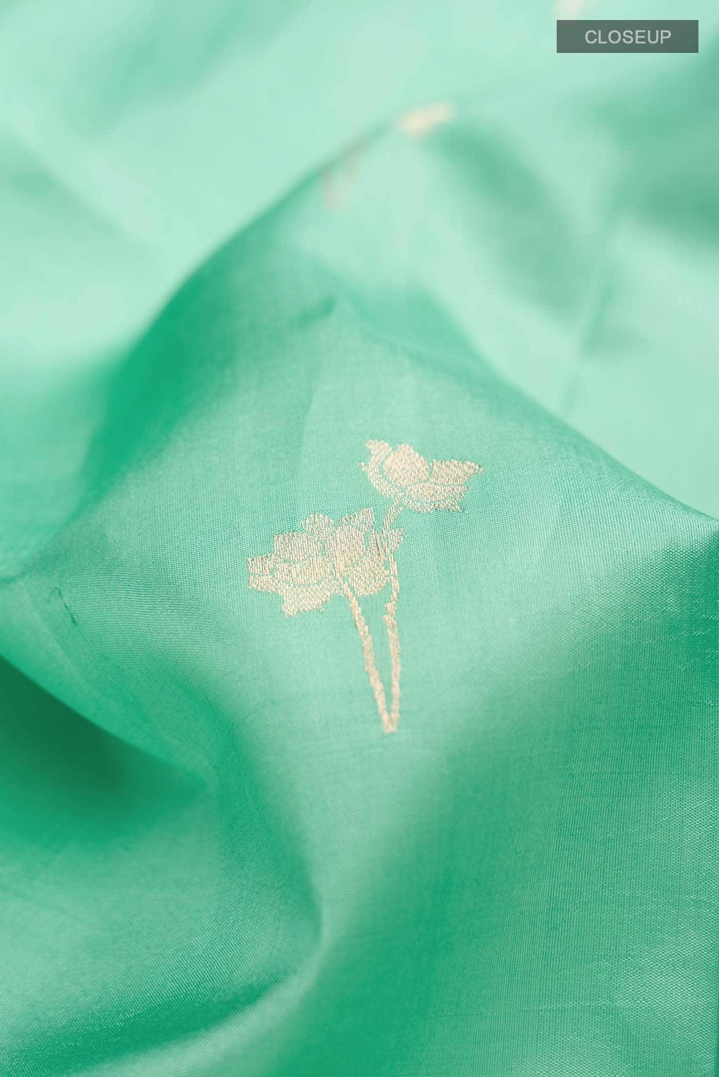 Mint Green Banarasi Katan Silk Saree