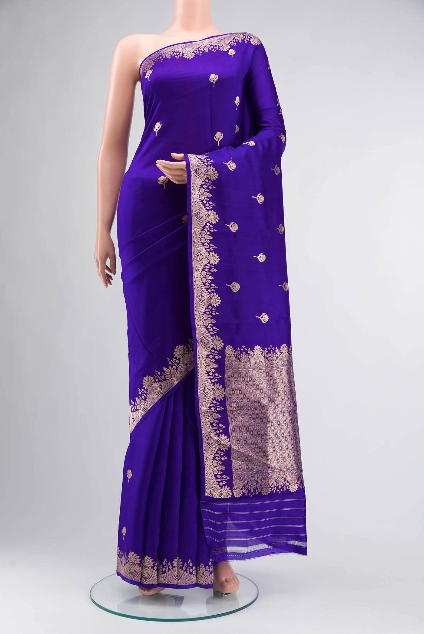 Blue Banarasi Katan Silk Saree