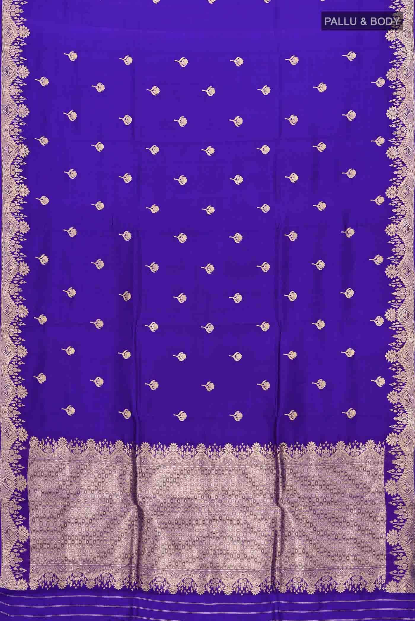 Blue Banarasi Katan Silk Saree