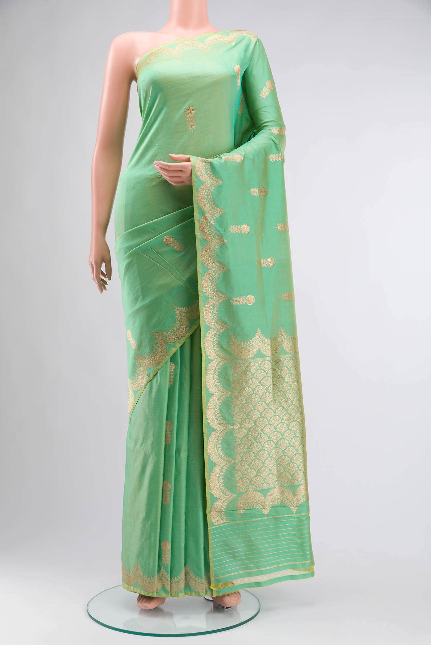 Green Banarasi Katan Silk Saree