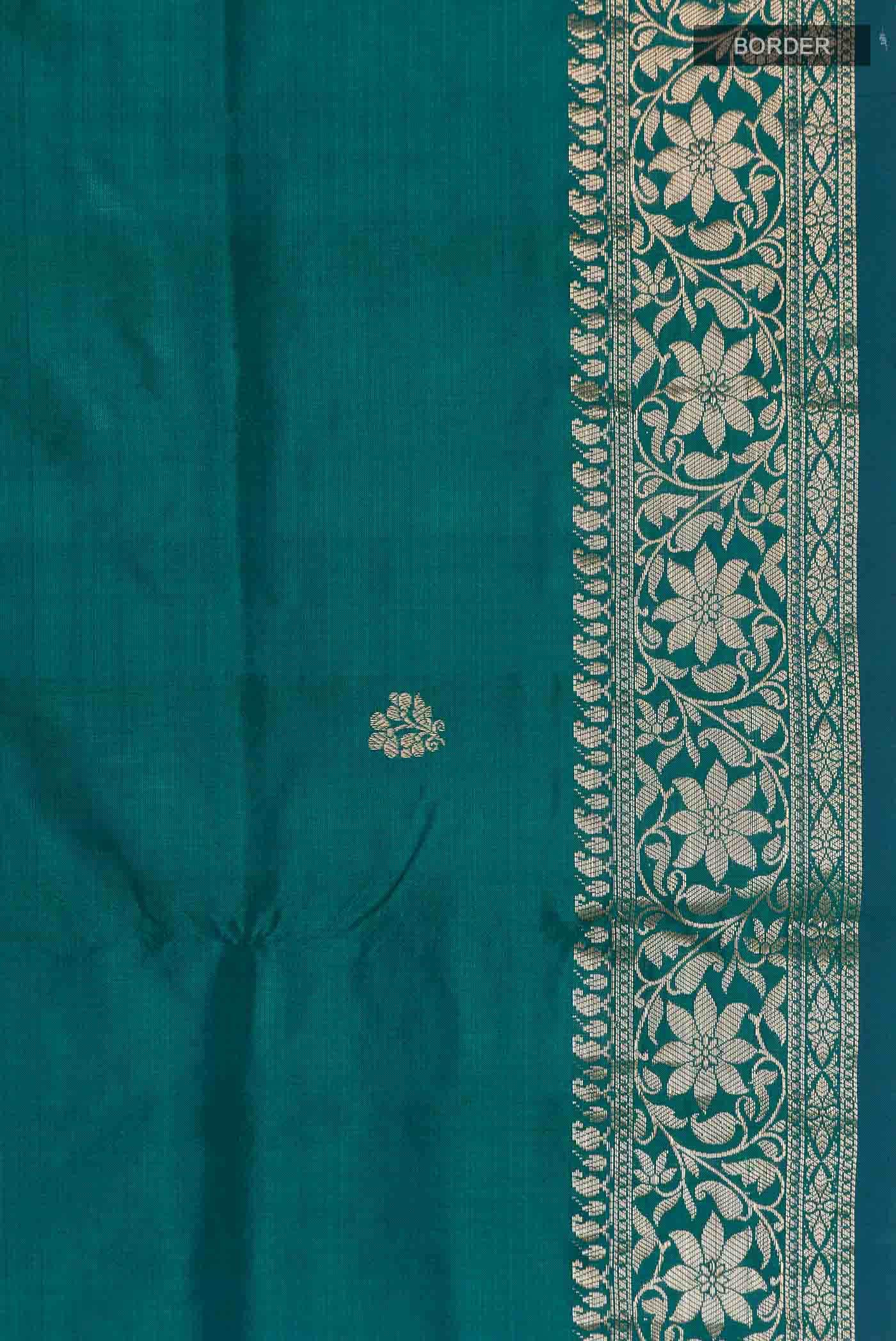 Blue with Green Dual Tone Banarasi Katan Silk Saree