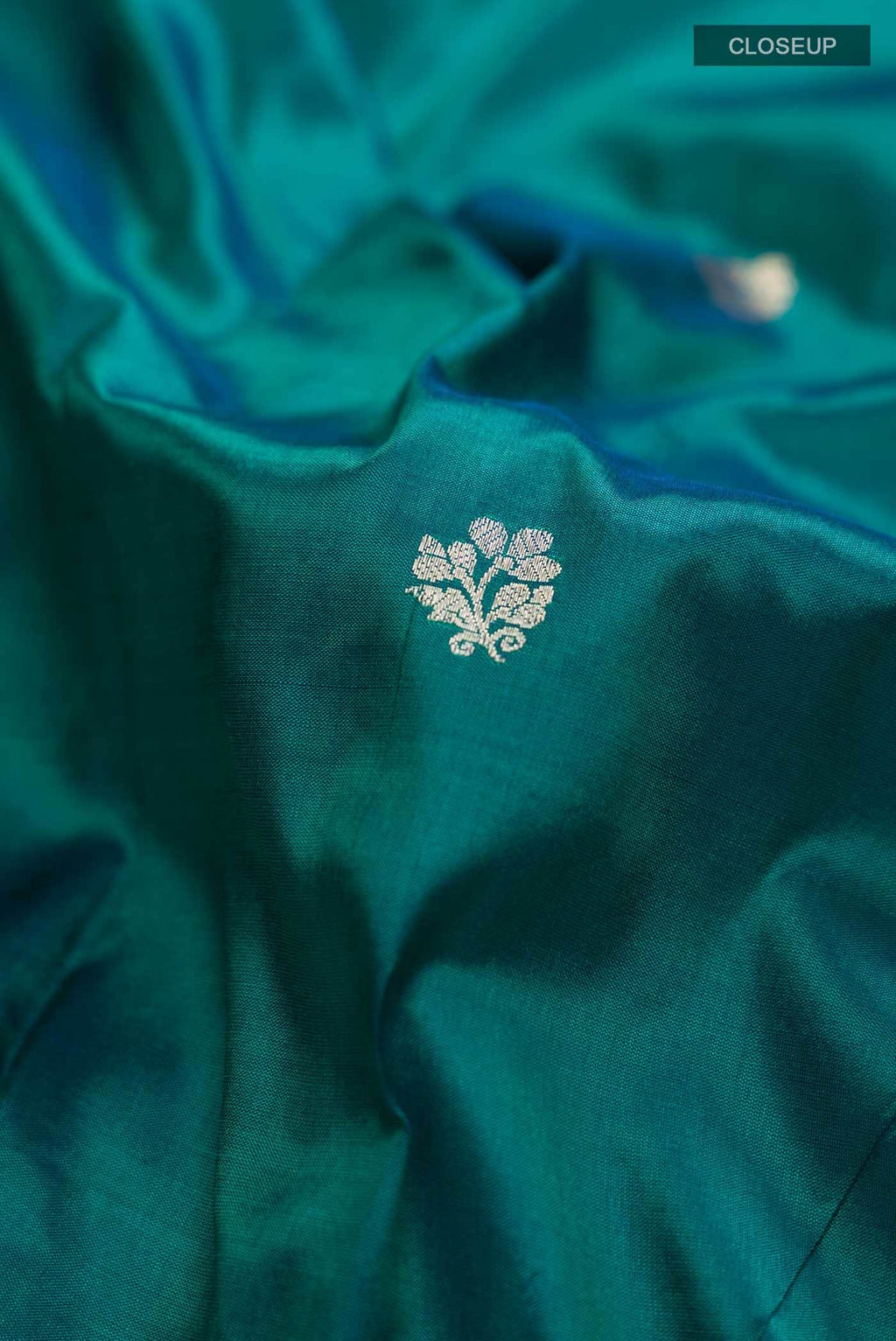 Blue with Green Dual Tone Banarasi Katan Silk Saree