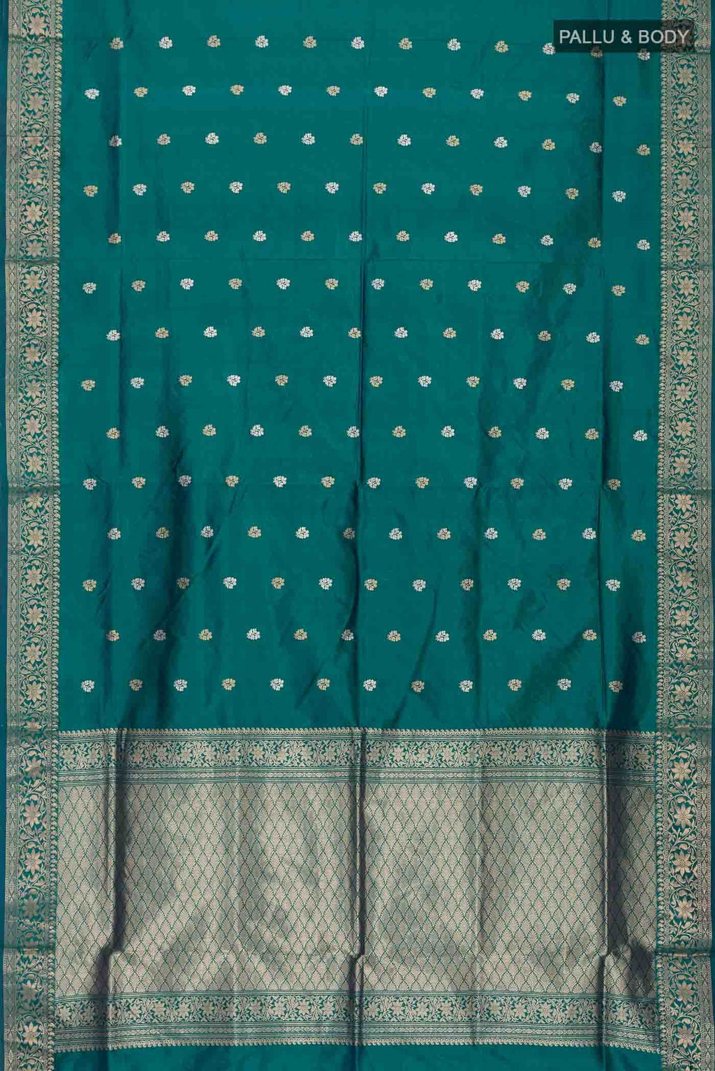 Blue with Green Dual Tone Banarasi Katan Silk Saree