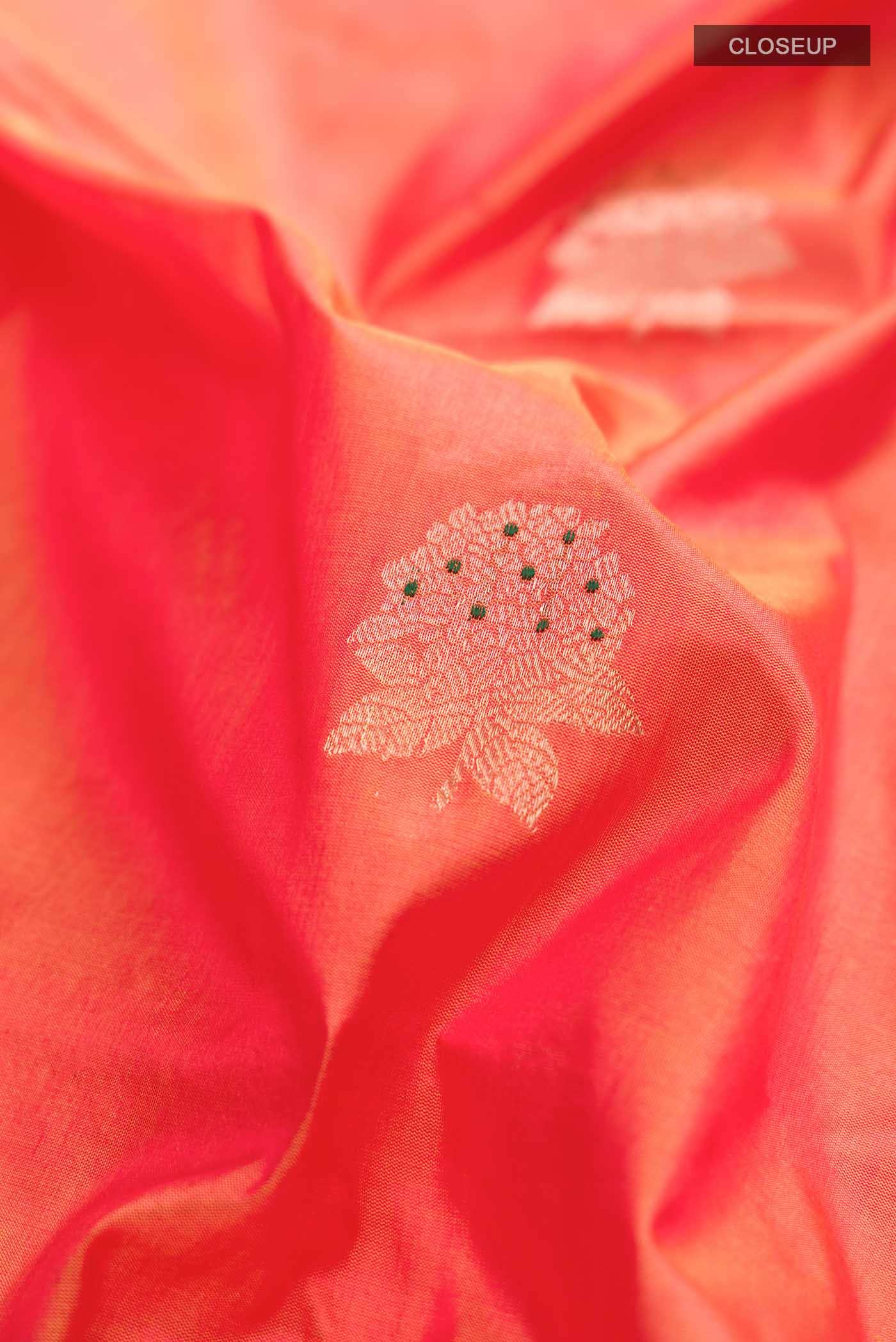 Orange Banarasi Katan Silk Saree