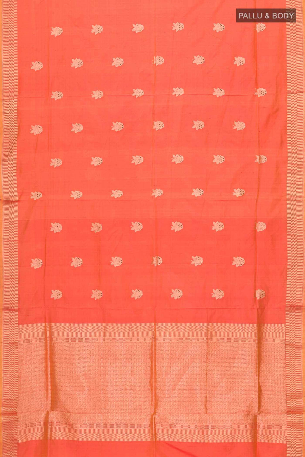 Orange Banarasi Katan Silk Saree