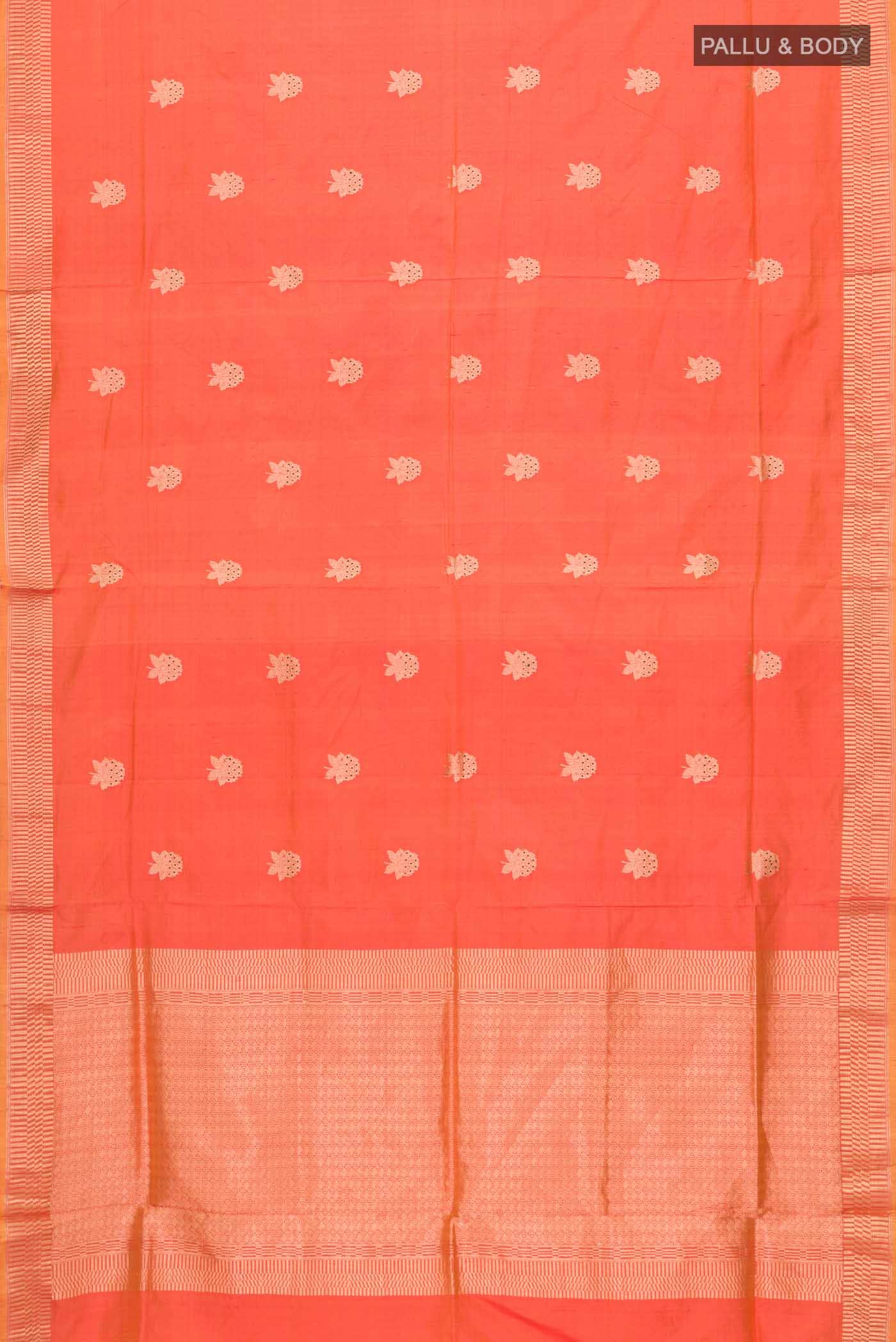 Orange Banarasi Katan Silk Saree