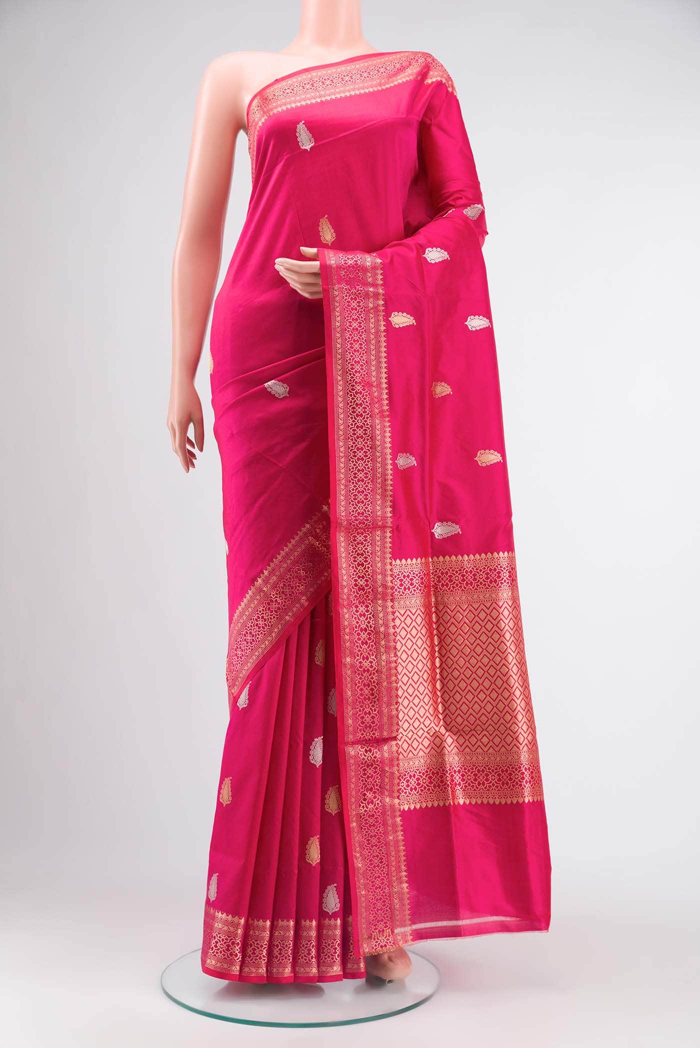 Pink Banarasi Katan Silk Saree