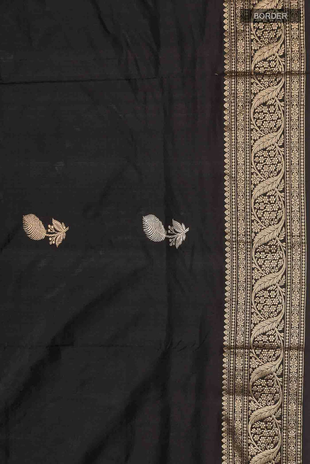 Black Banarasi Katan Silk Saree