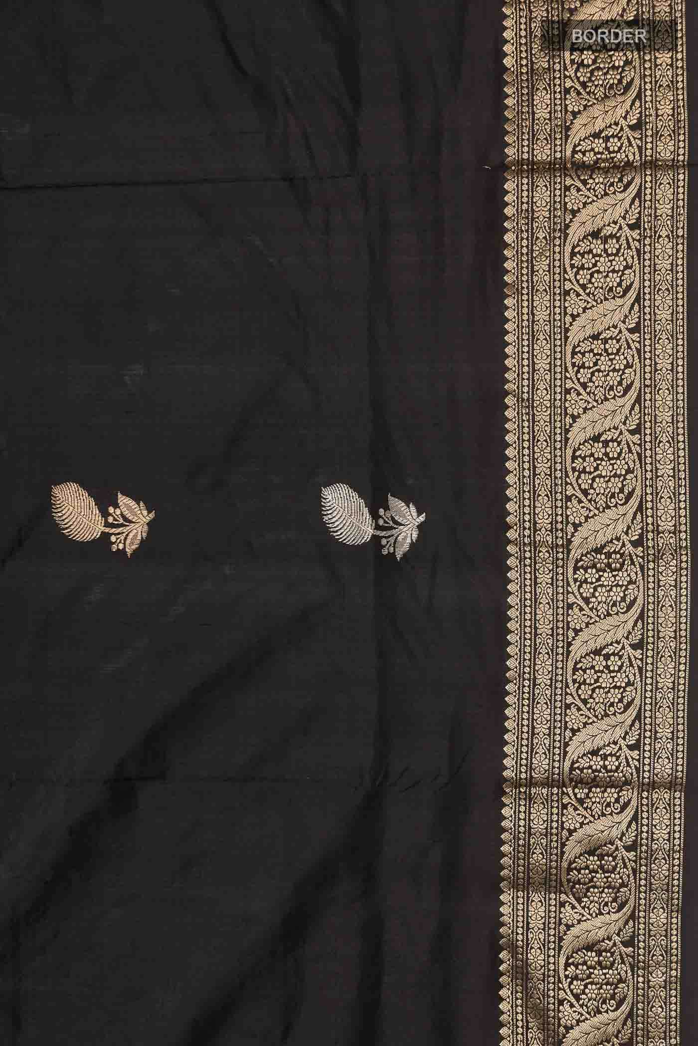 Black Banarasi Katan Silk Saree