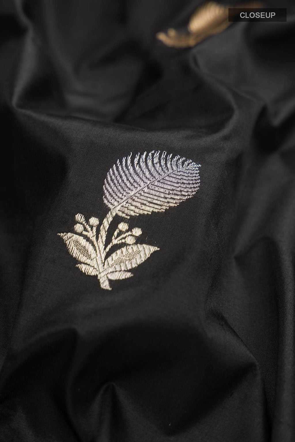 Black Banarasi Katan Silk Saree