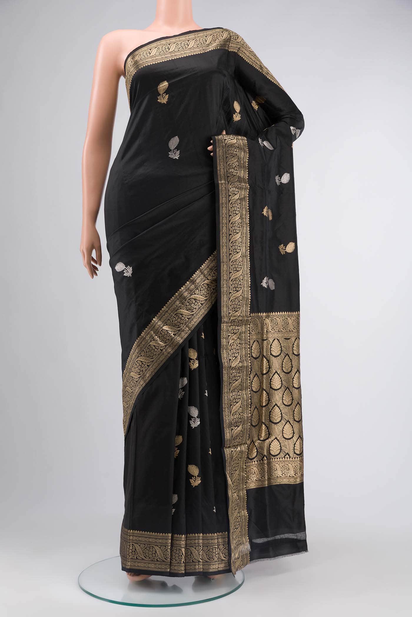 Black Banarasi Katan Silk Saree