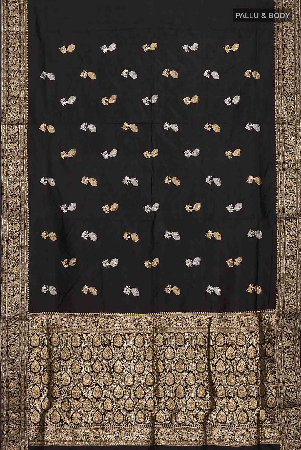 Black Banarasi Katan Silk Saree