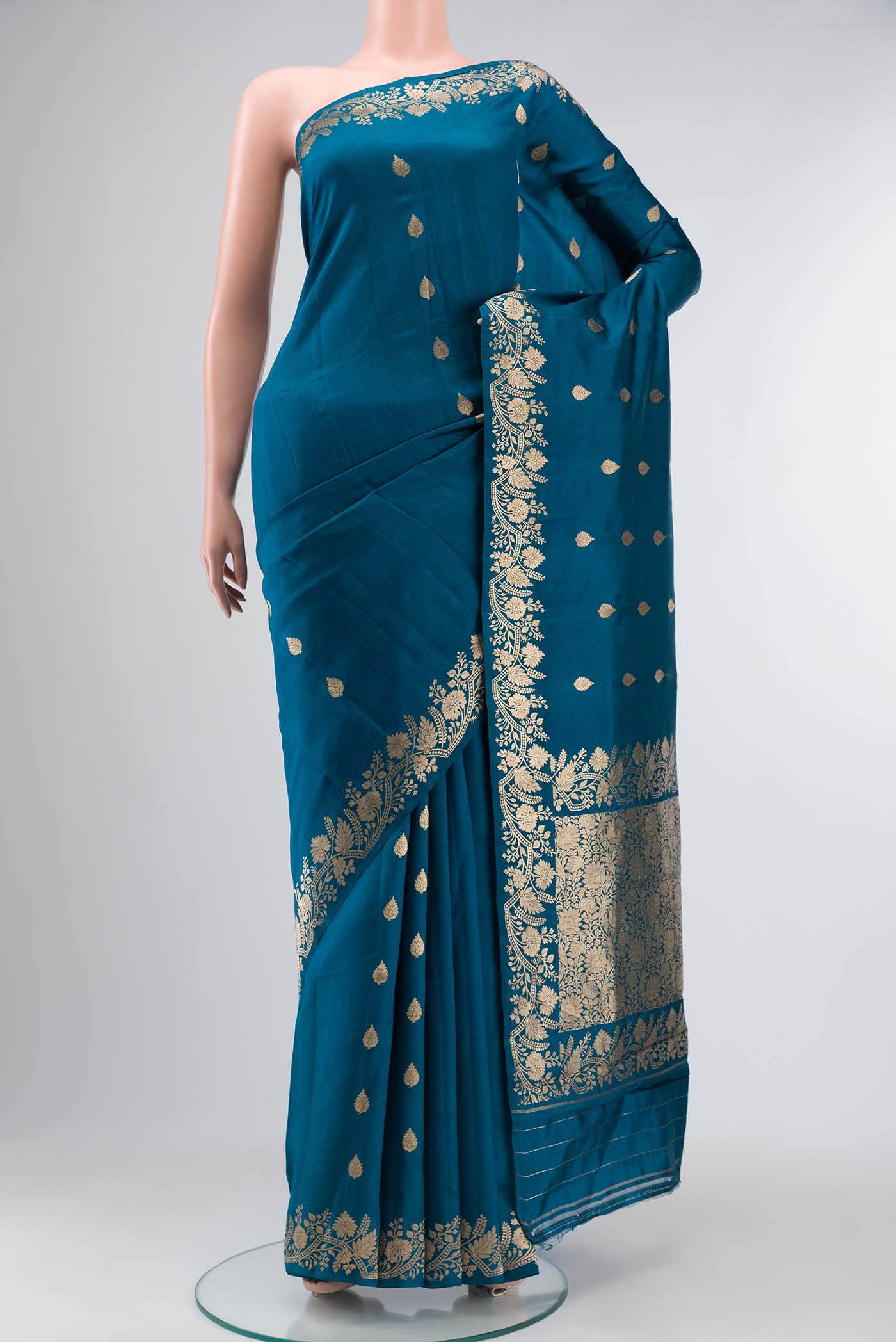 Blue Banarasi Katan Silk Saree
