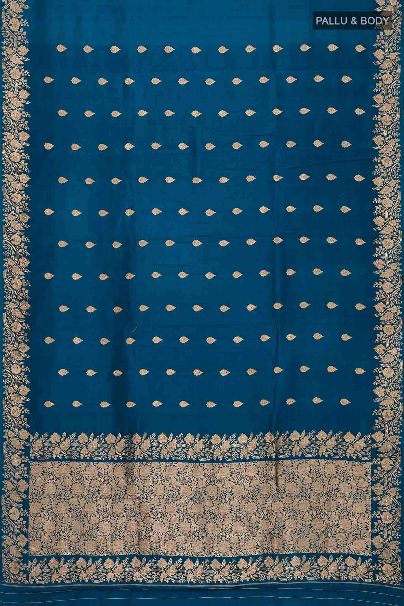 Blue Banarasi Katan Silk Saree