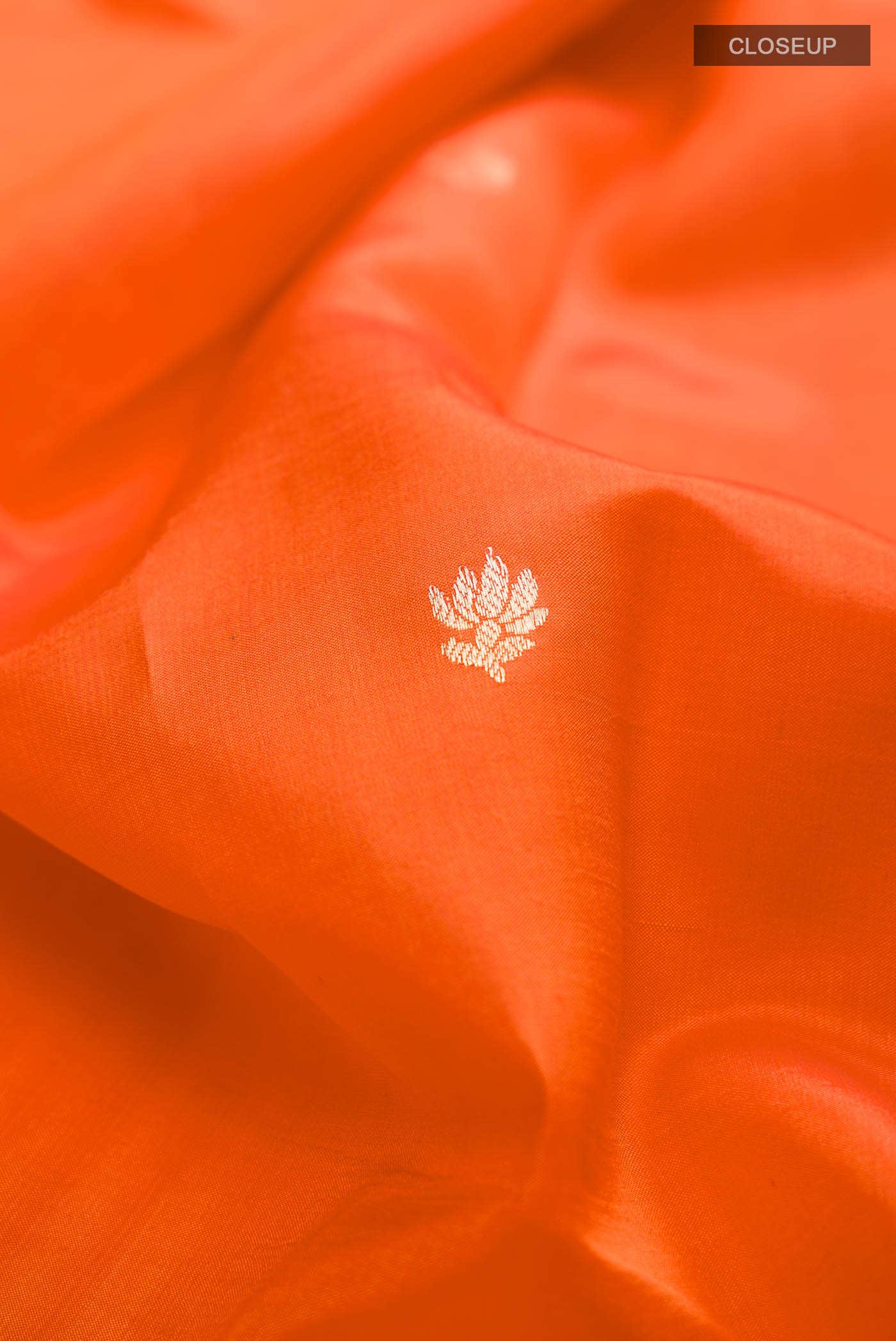 Orange Banarasi Katan Silk Saree
