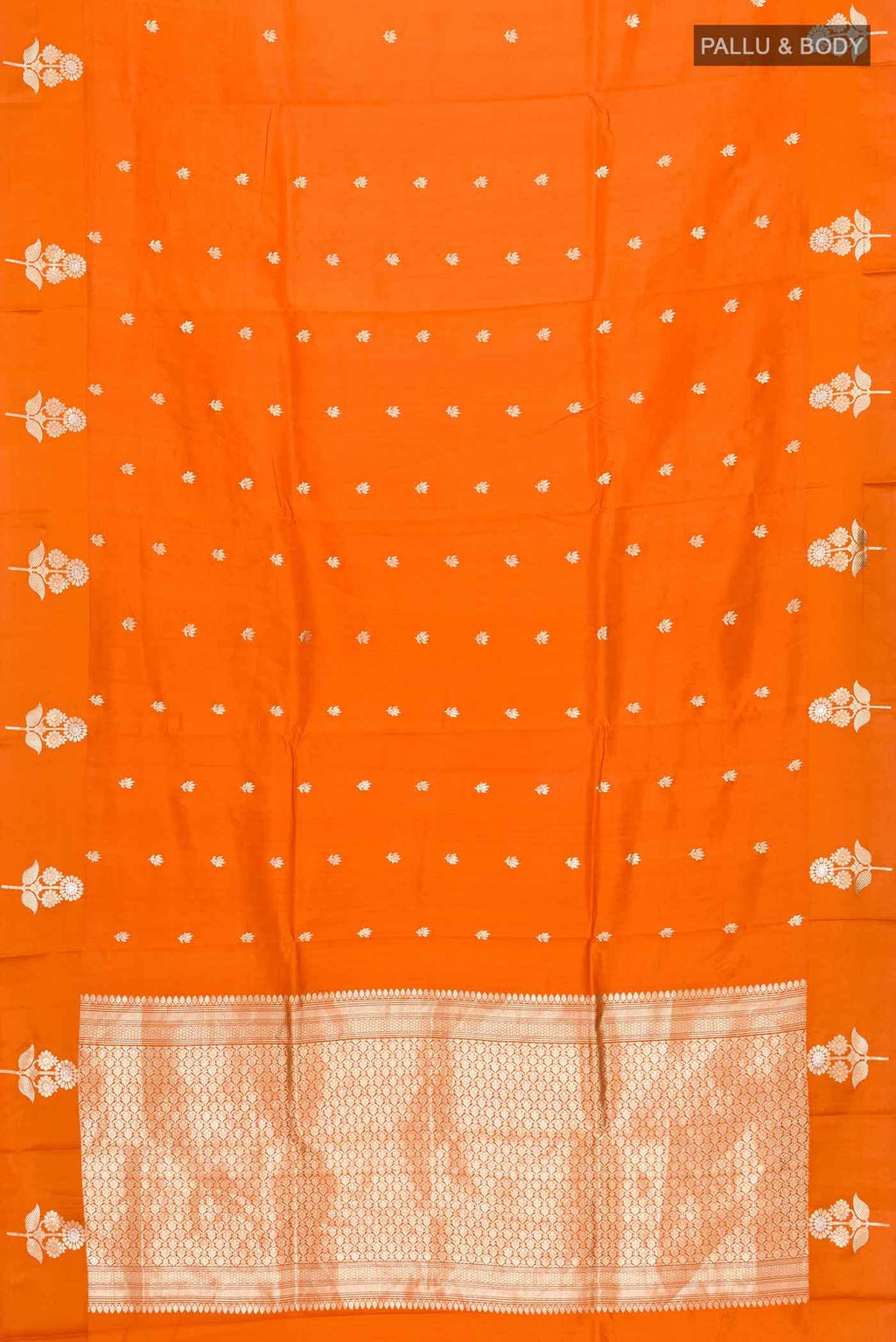 Orange Banarasi Katan Silk Saree