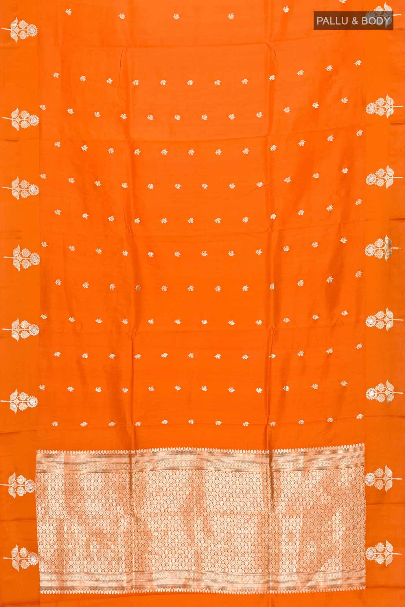 Orange Banarasi Katan Silk Saree