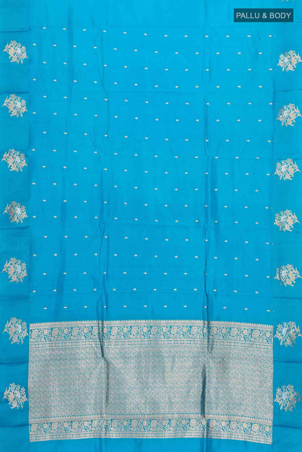 Blue Banarasi Katan Silk Saree