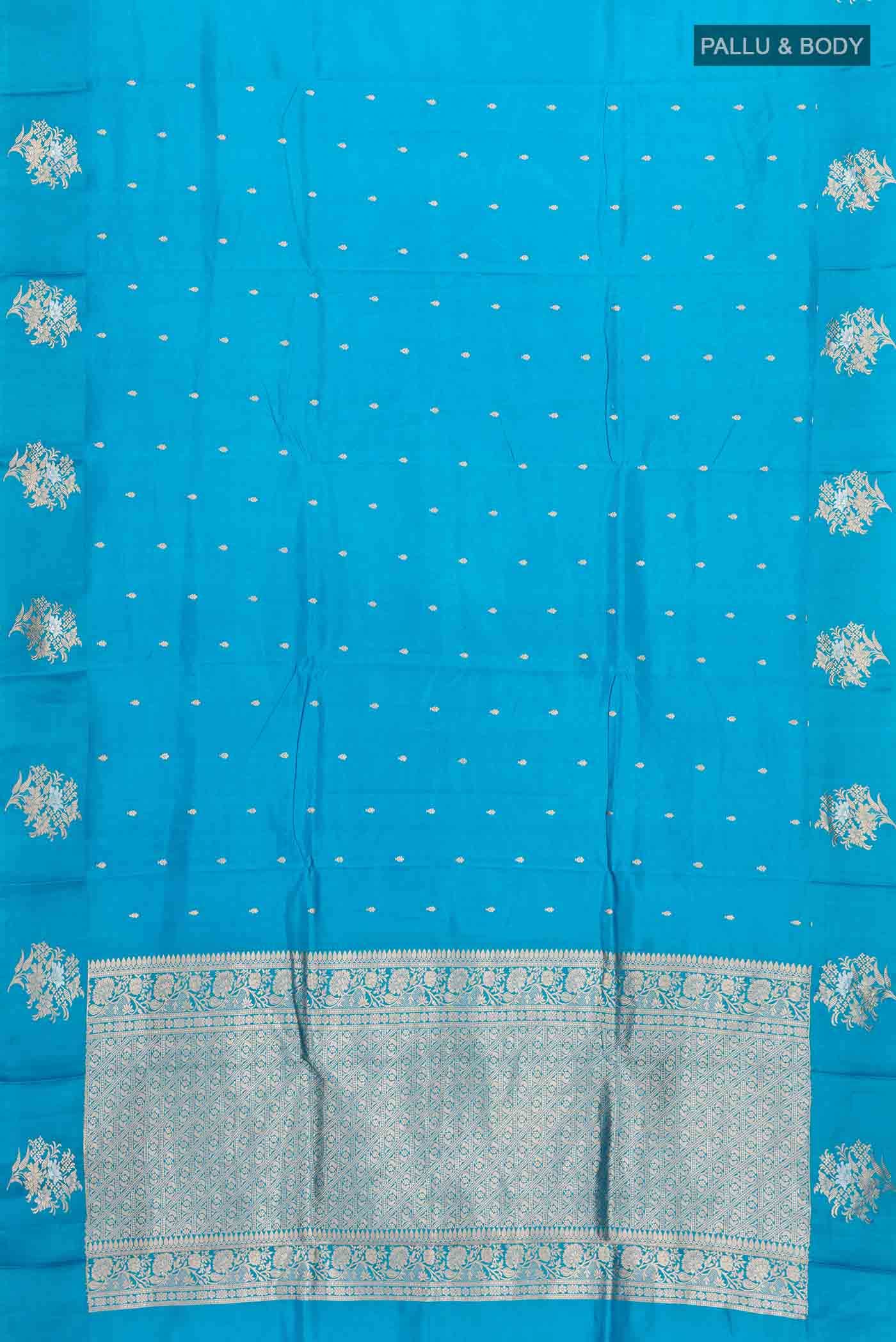 Blue Banarasi Katan Silk Saree